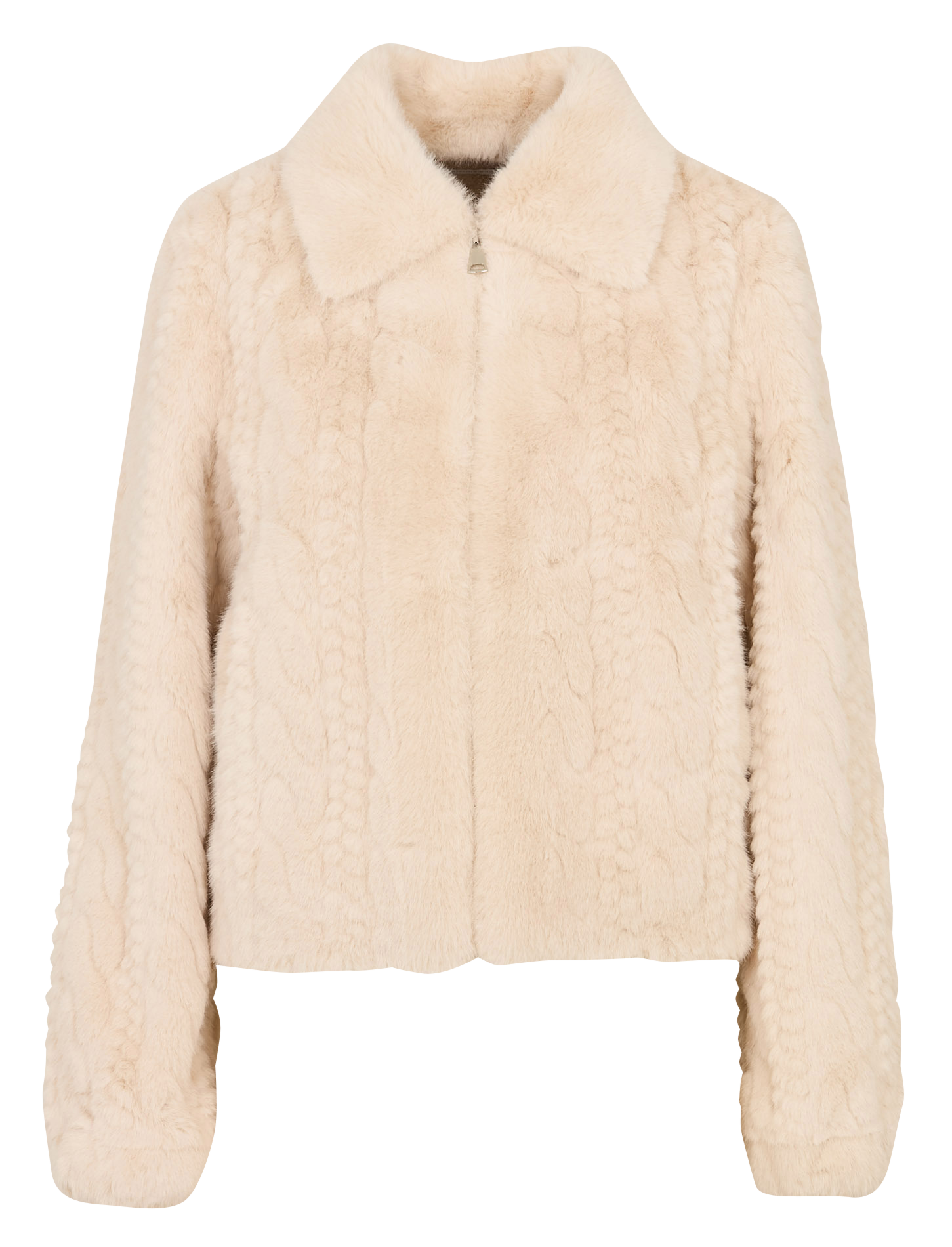 Veste col classique en fourrure synthétique LA FEE MARABOUTEE Blanc