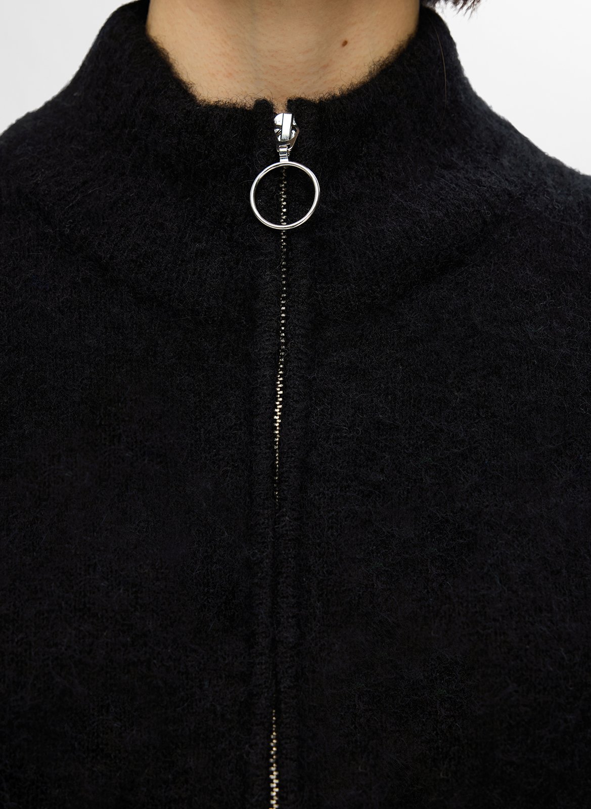 Gilet col montant en laine mélangée SELECTED Noir