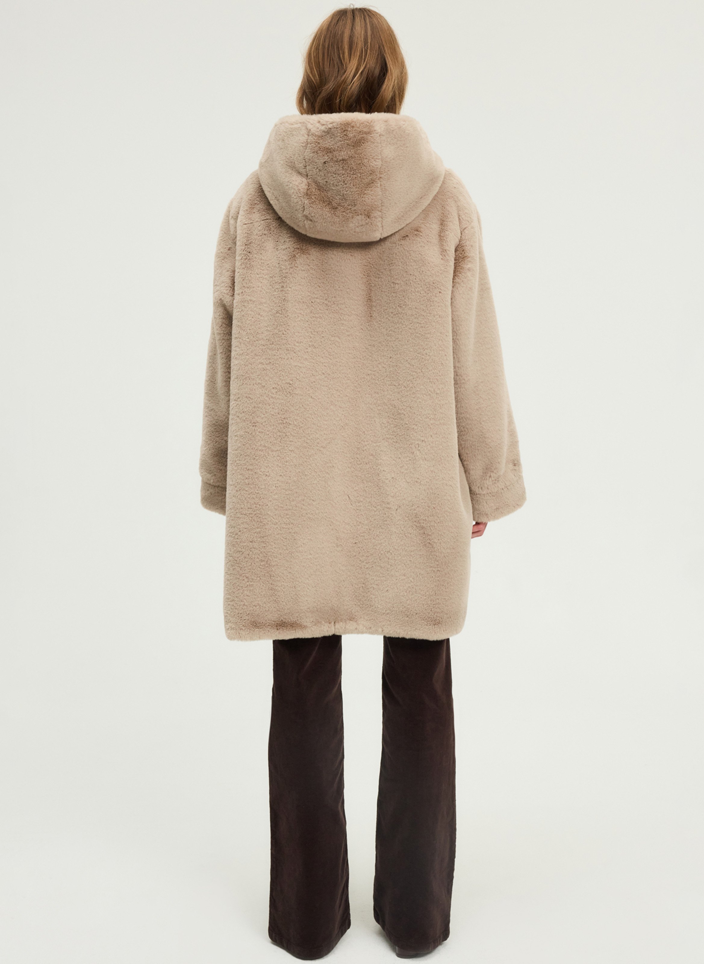 Jas met capuchon van imitatiebont PABLO Blauw