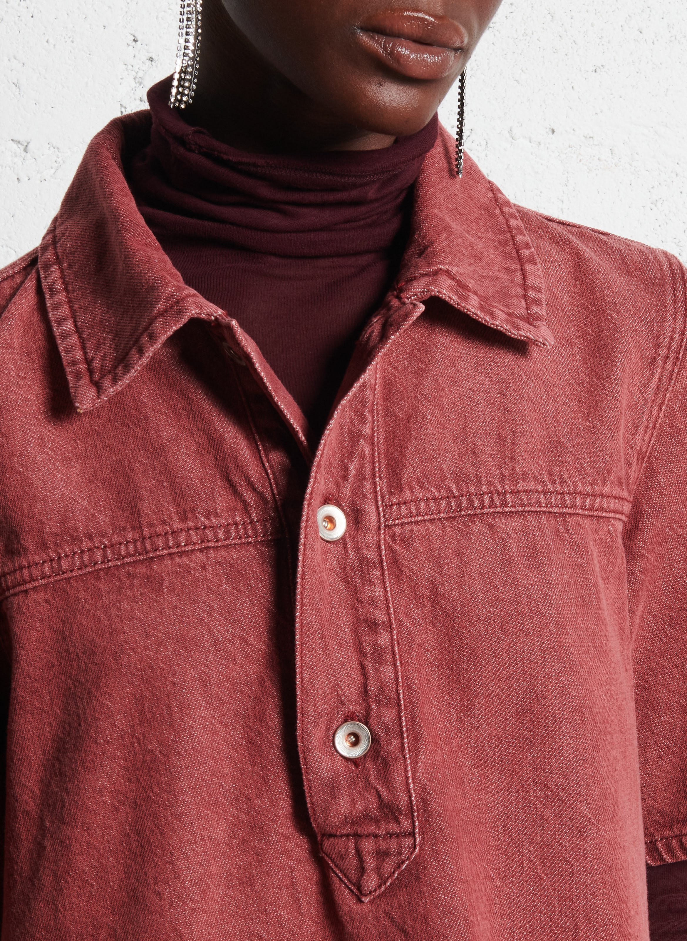 Short cotton dress with classic collar BELLEROSE Red