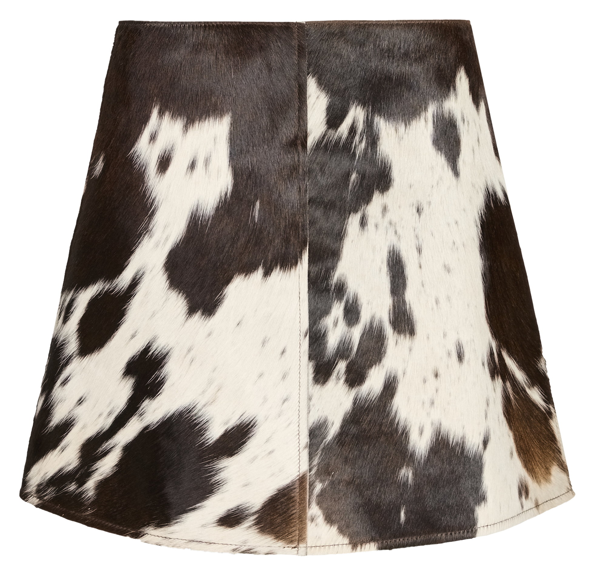 Short skirt printed in cow leather SAISON 1865 Brown