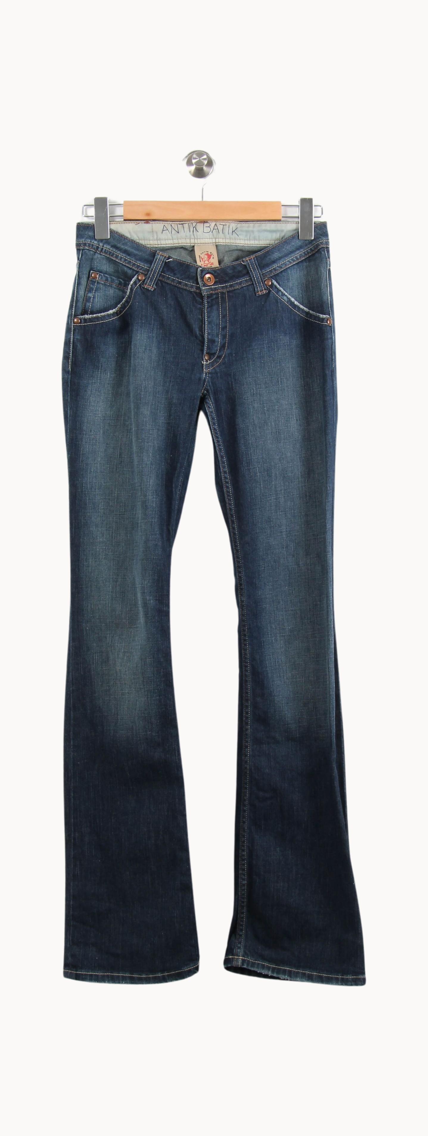 Cropped slim jeans with studs ANTIK BATIK - Seconde Main Blue