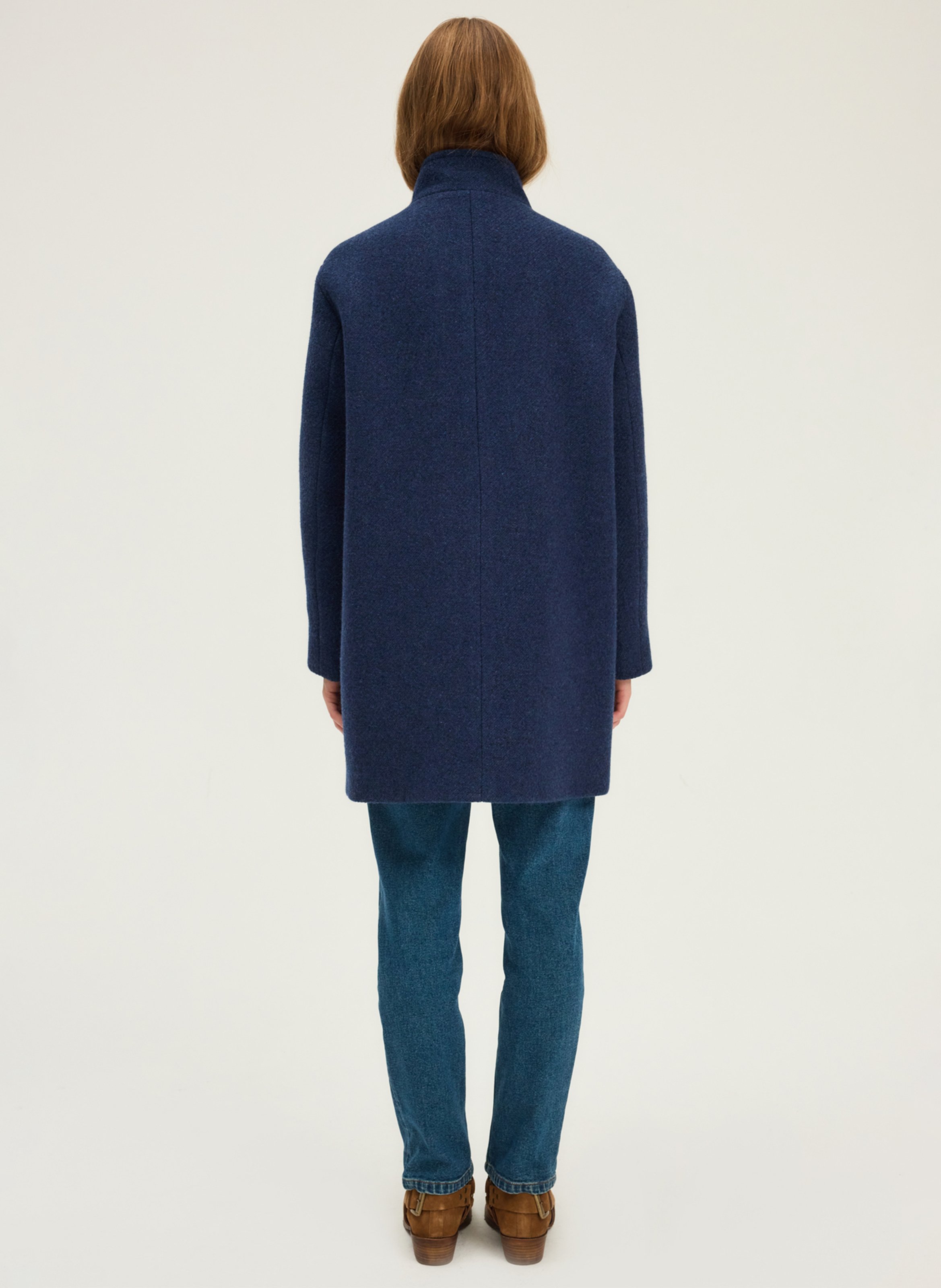 Straight buttoned coat PABLO Blue
