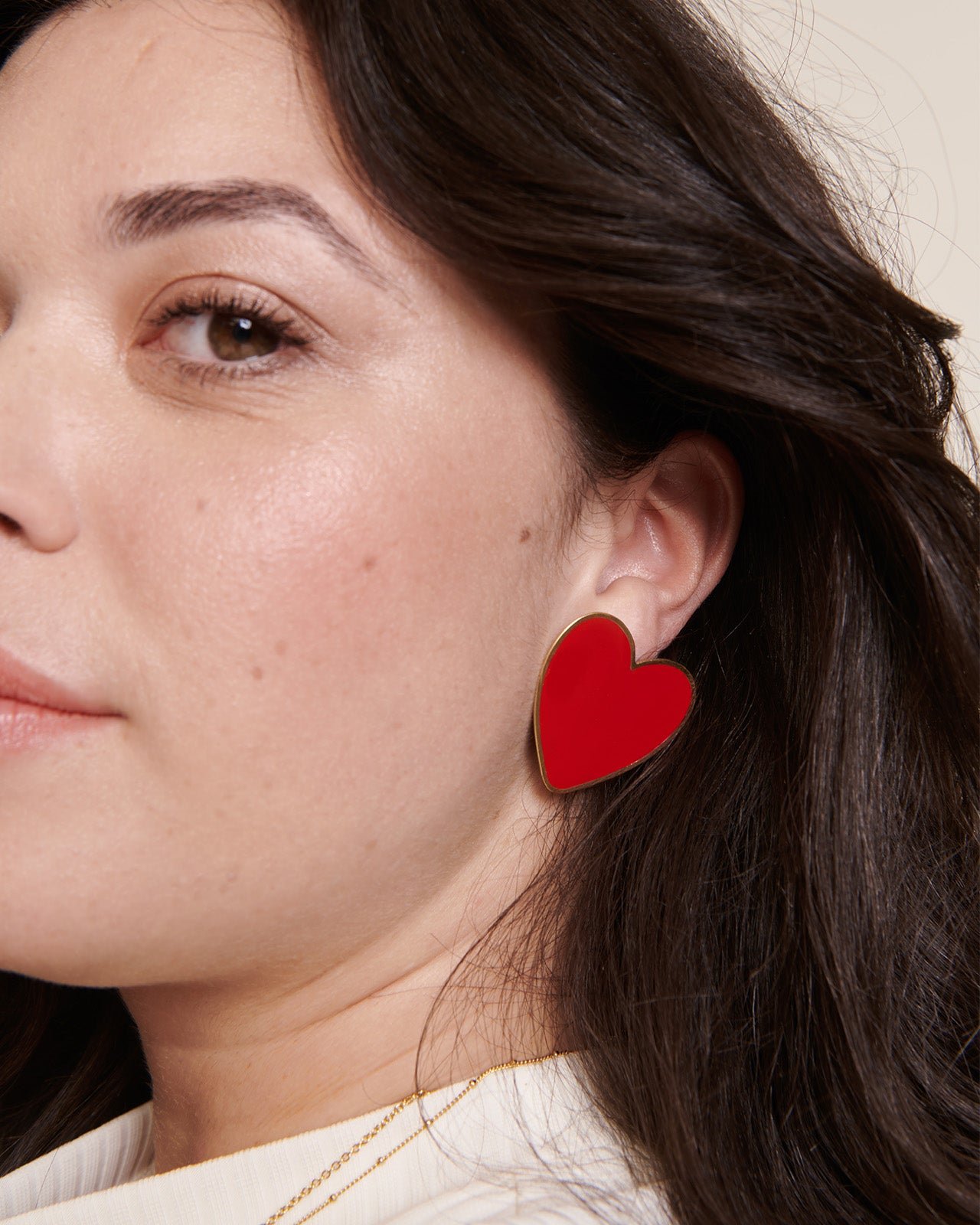 The very large heart earrings EMOI EMOI Red