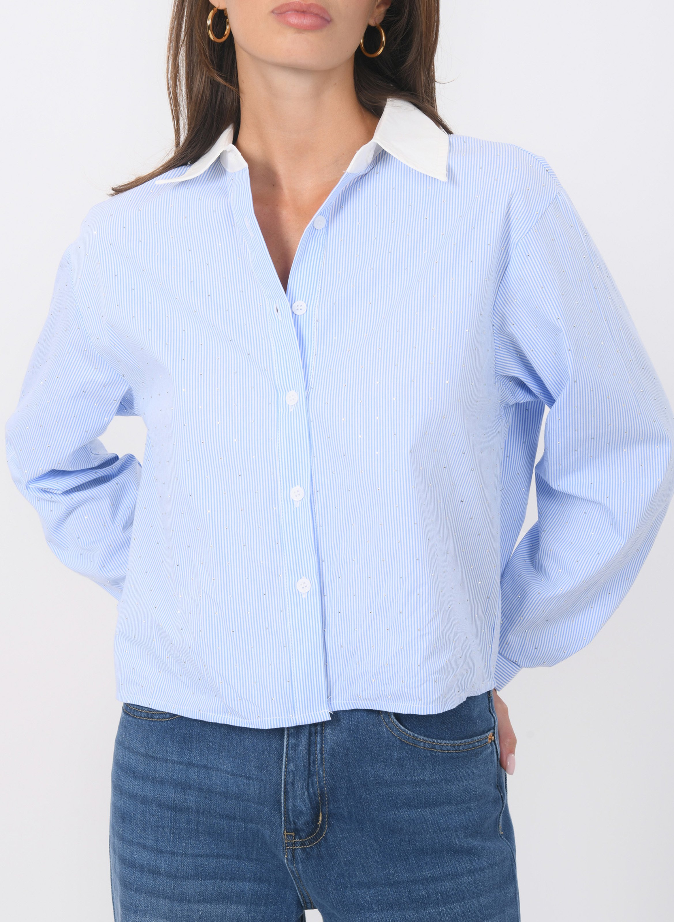 Striped cotton shirt KOOKAI Blue
