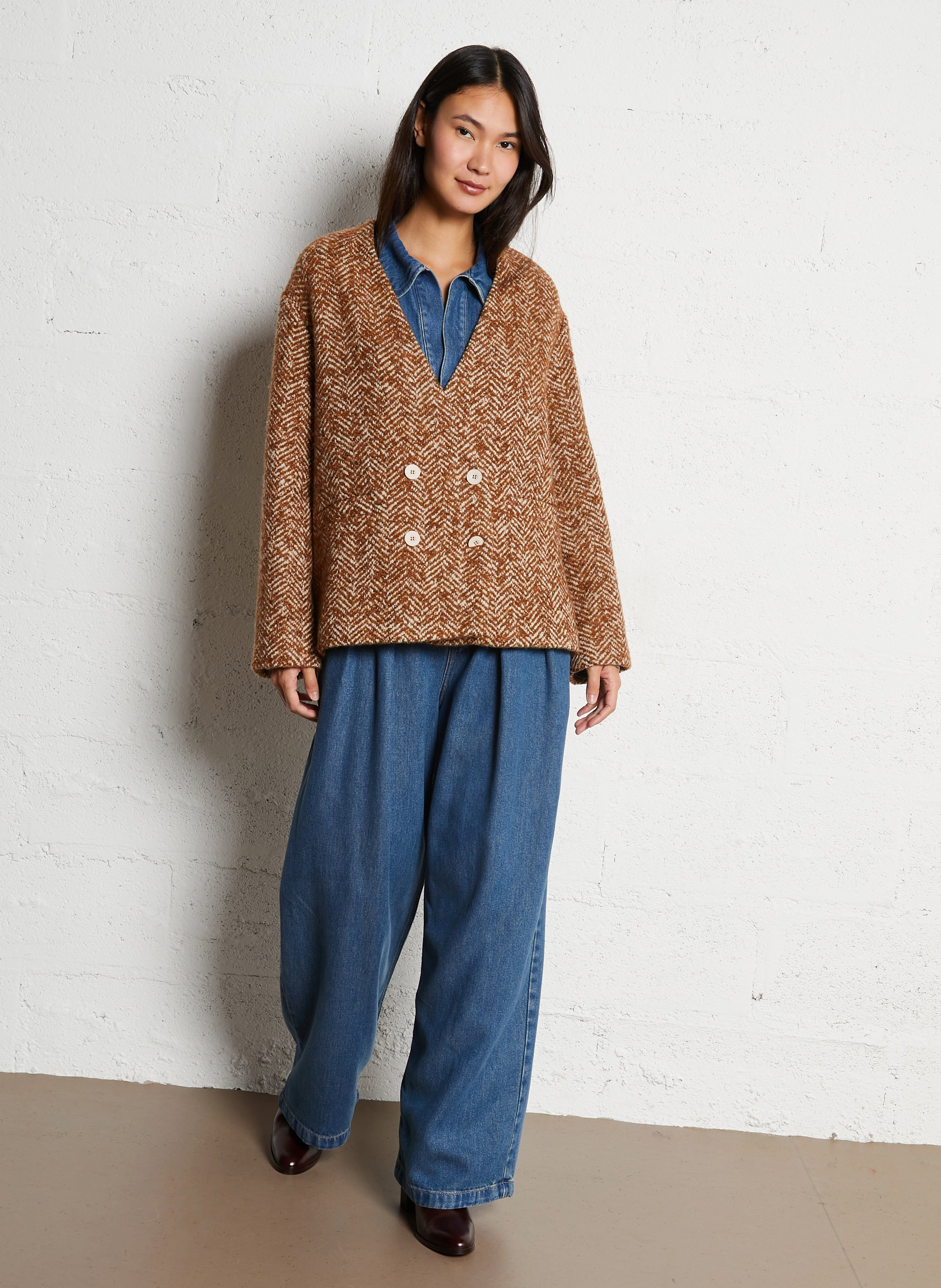 Jean large taille haute THE NEW SOCIETY Bleu