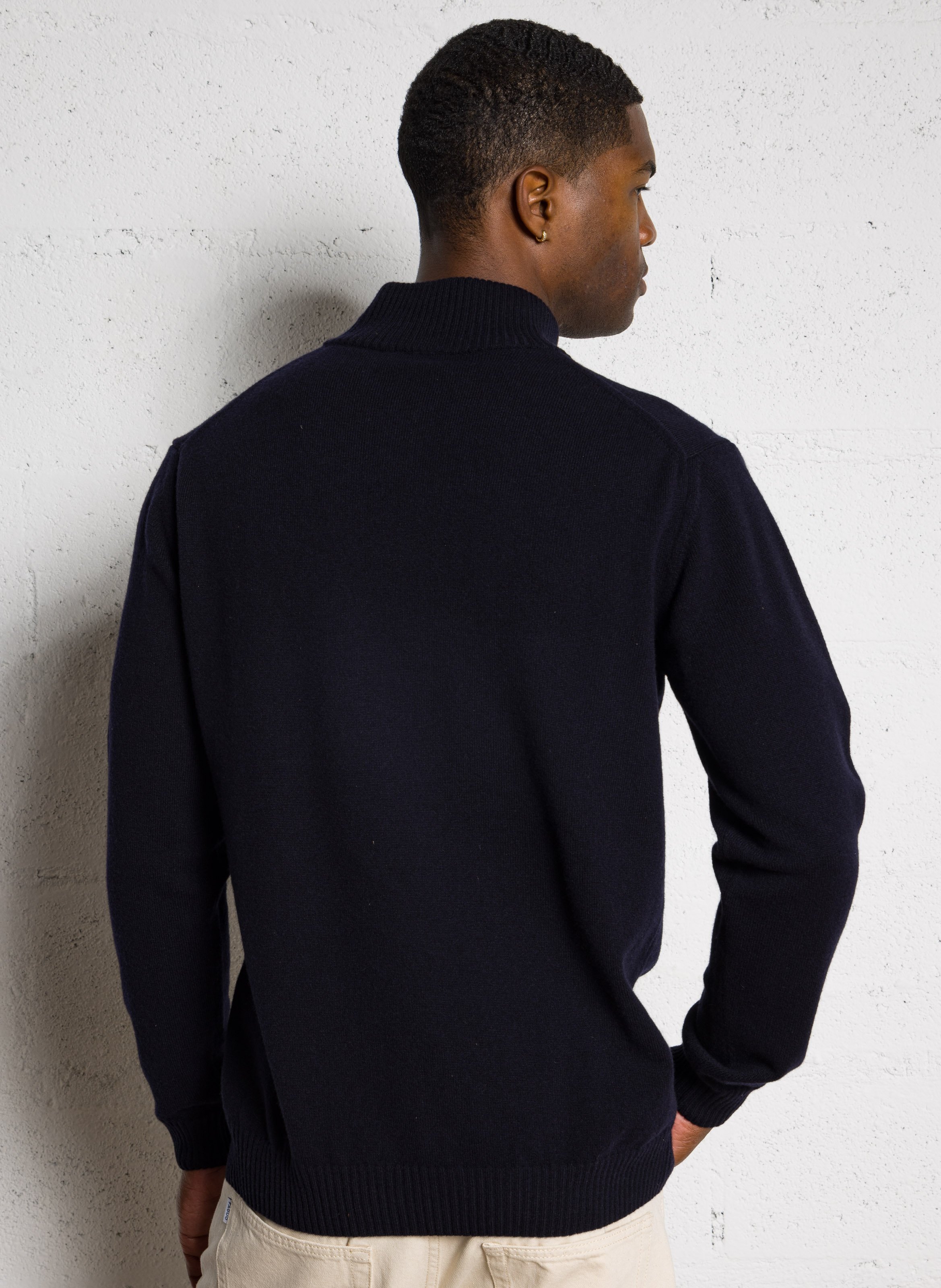 Pull droit col montant en laine ARMOR LUX Bleu