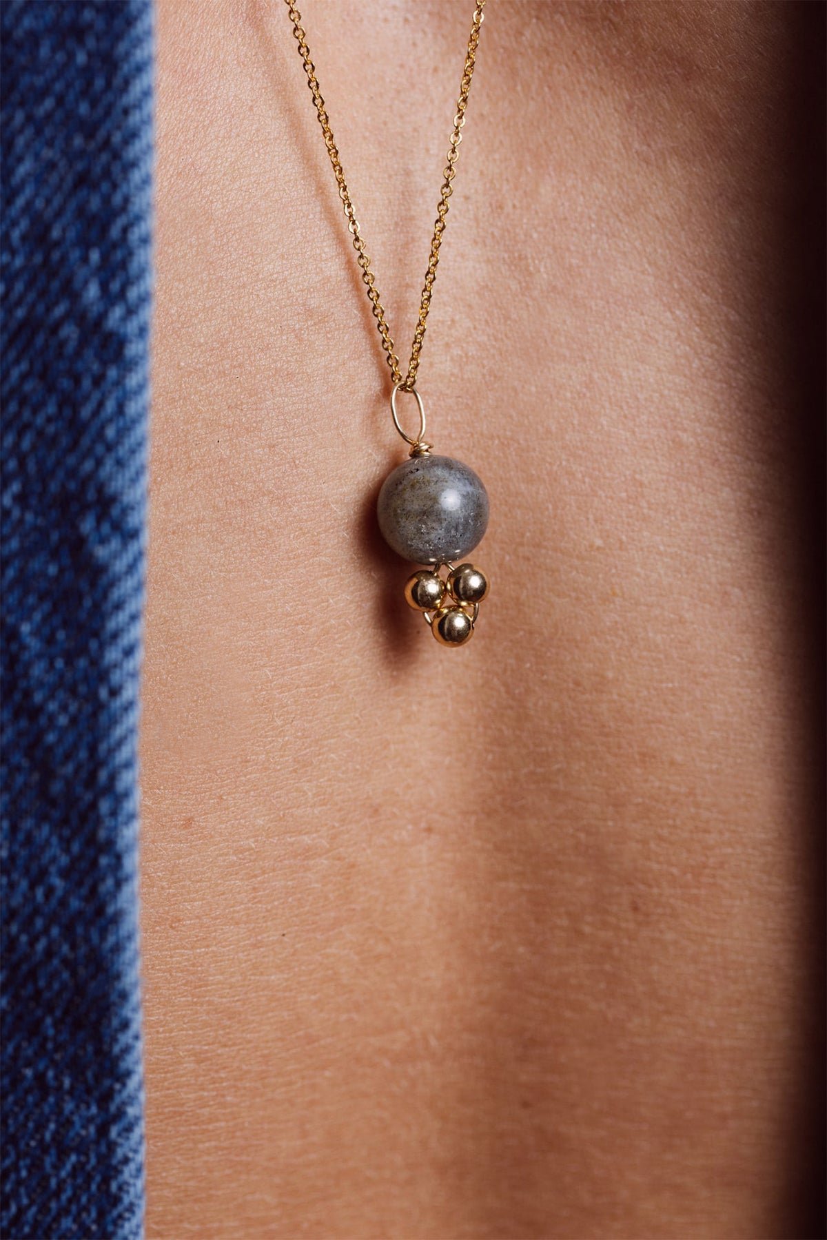 Large Gaia pendant - labradorite YAY Golden