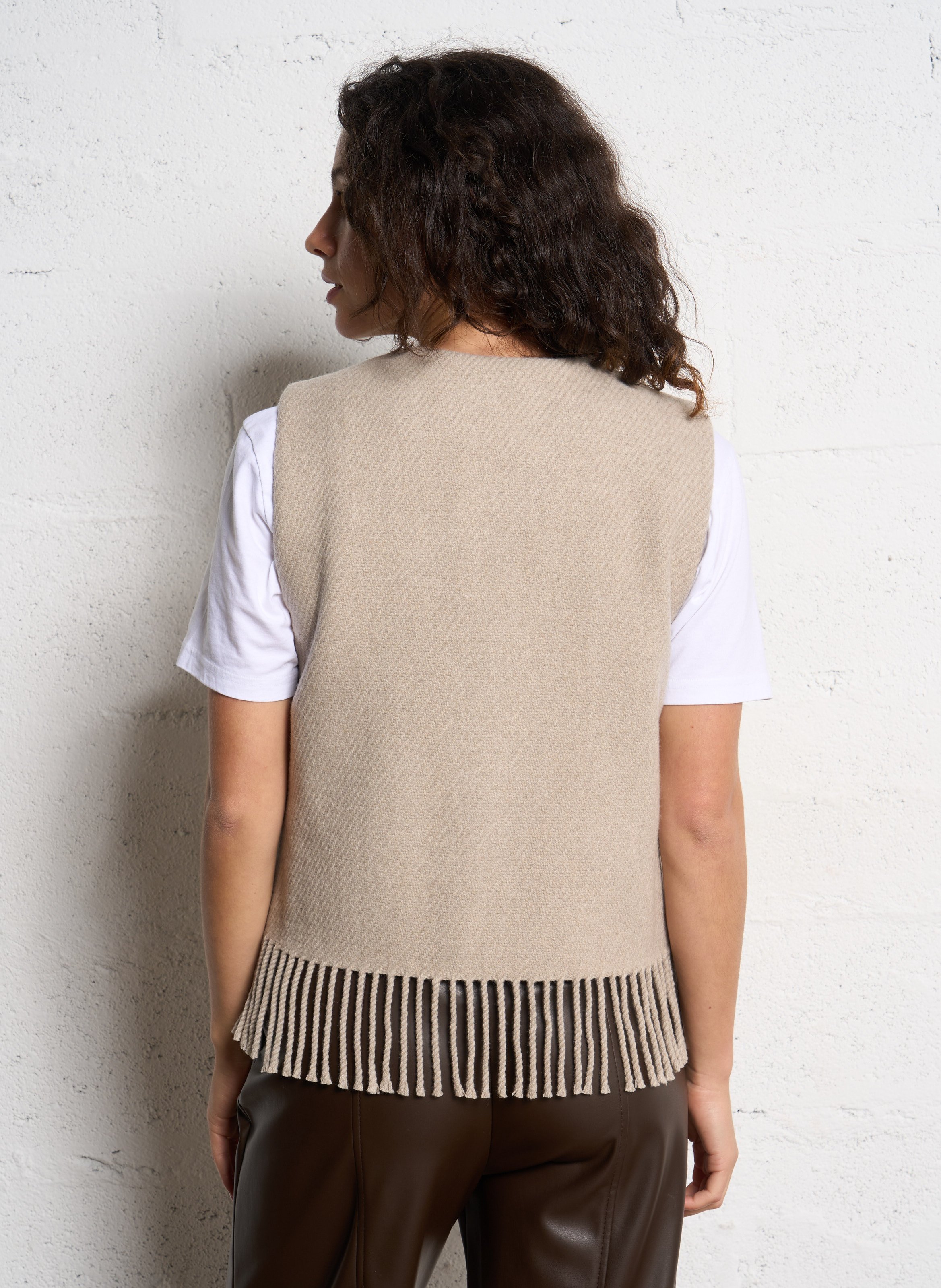 Veste ample en laine mélangée MAISON 123 Beige