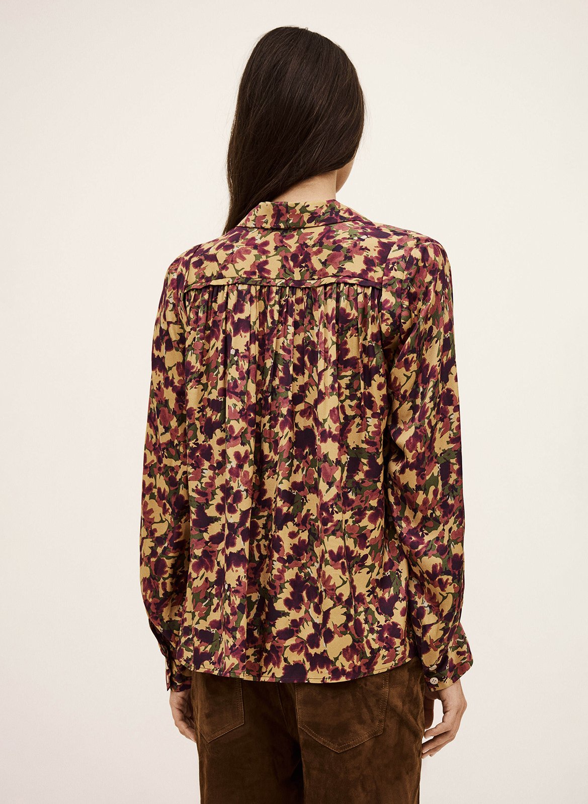 Rechte blouse met henleykraag en print BA&SH Oranje