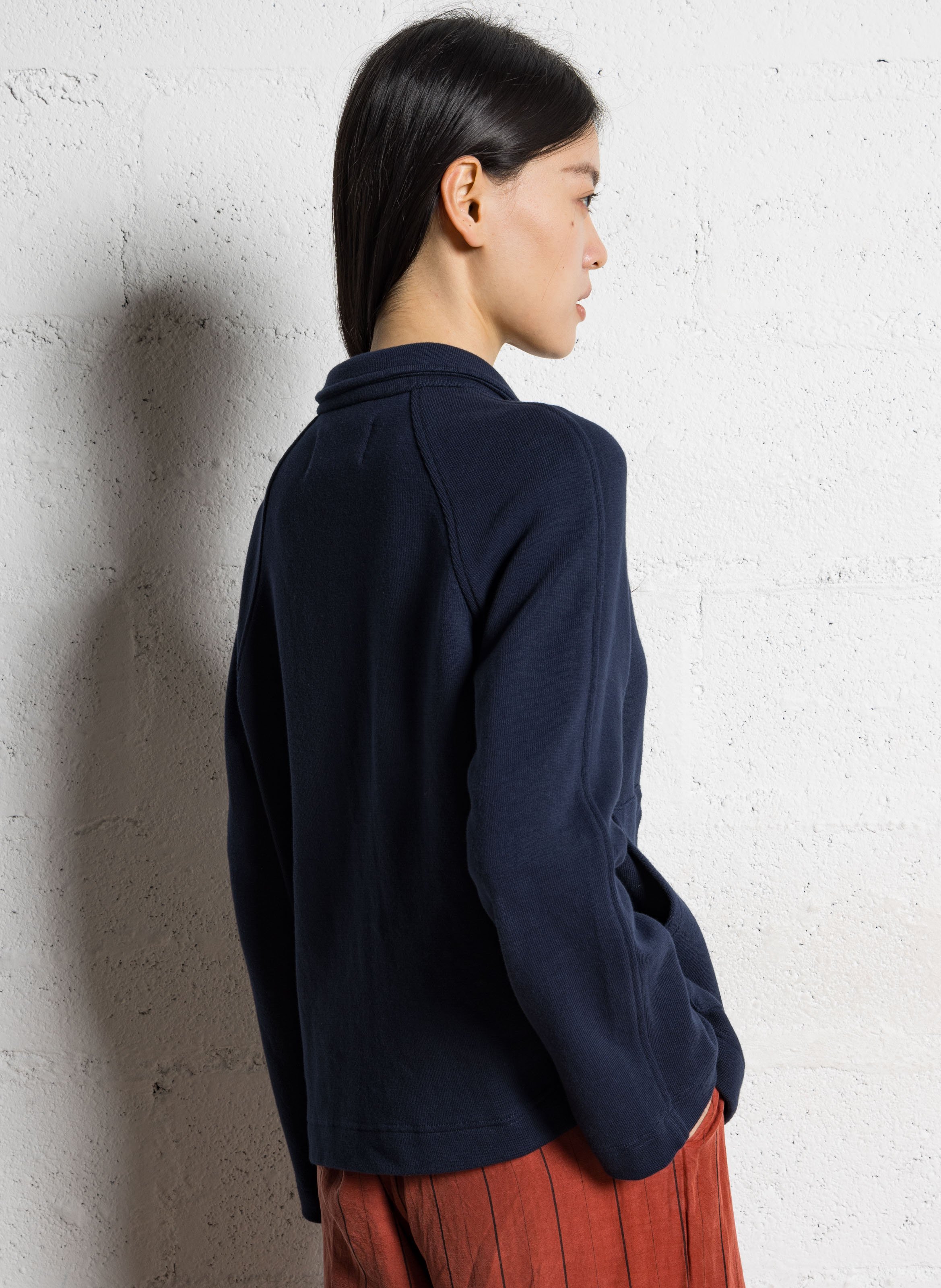 Straight classic collar cotton vest NICE THINGS Blue