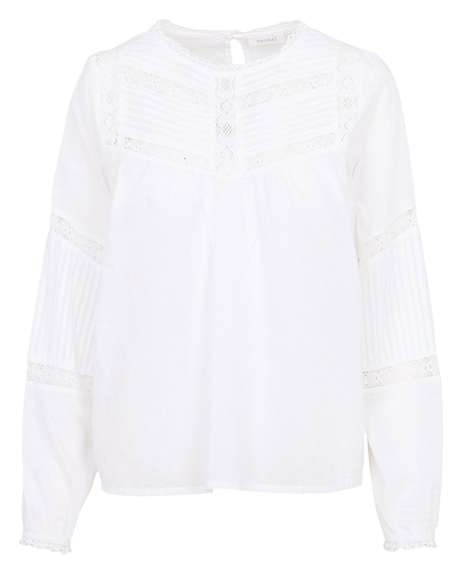 Katoenen blouse met ronde hals KOOKAI Wit