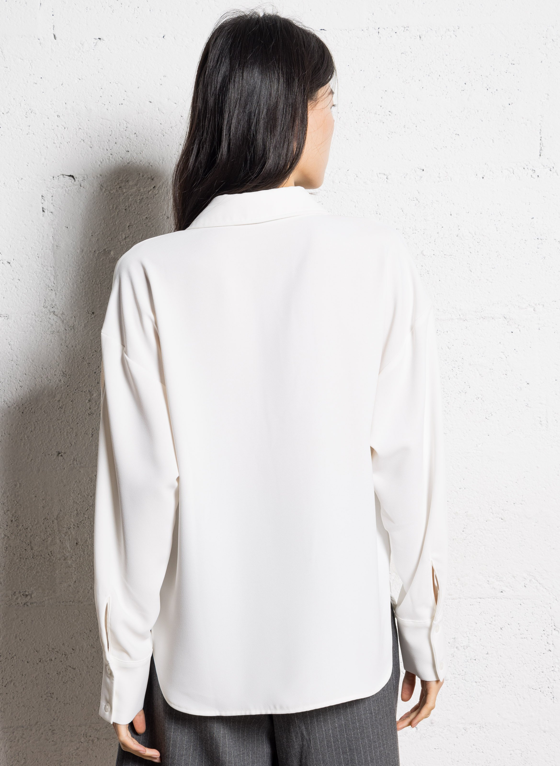 Oversized shirt with classic collar IKKS White