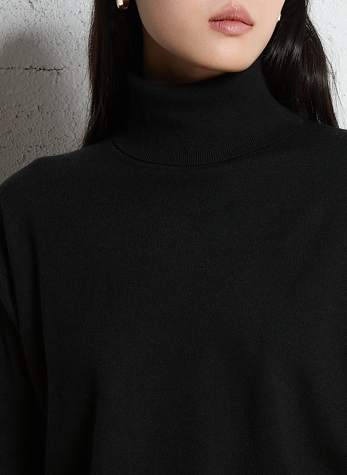 Sous-pull col roulé en maille Noir