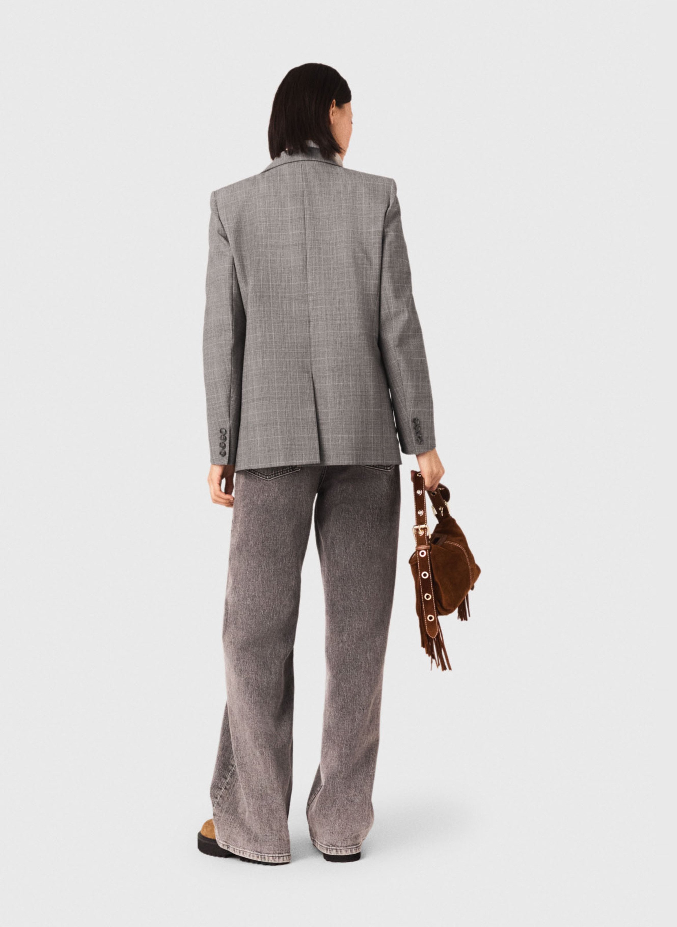 Rechte jeans met verwassen look - katoenblend MAJE Grijs