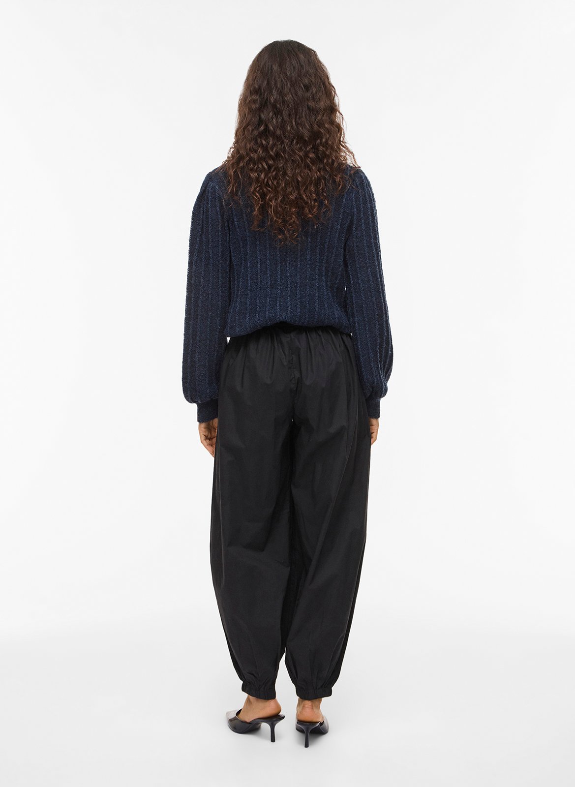 Cotton balloon pants VILA Black