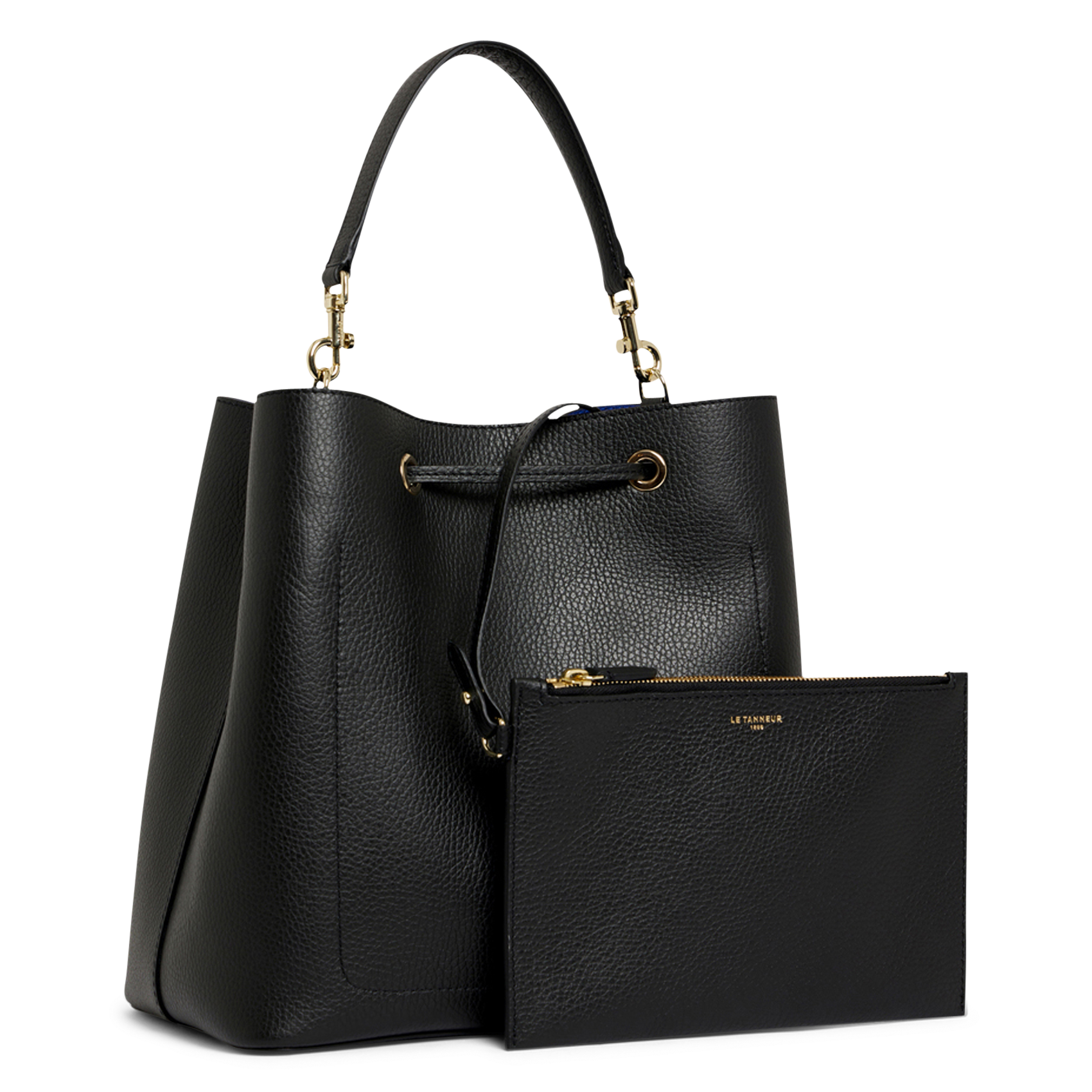 Grand sac seau en cuir grainé LE TANNEUR Noir