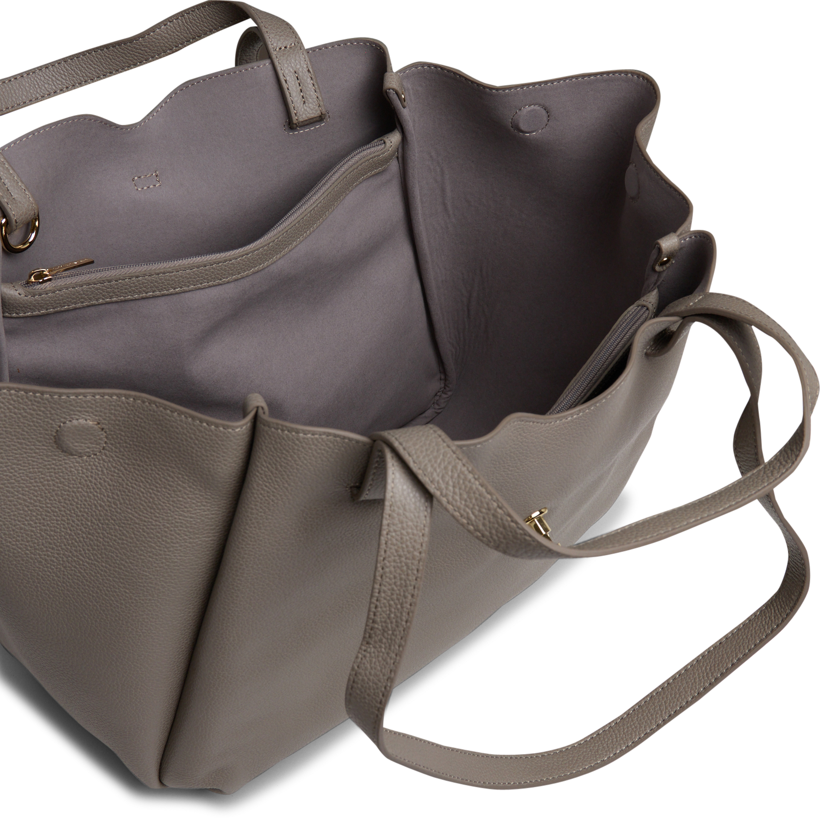 Grained leather bag Grey