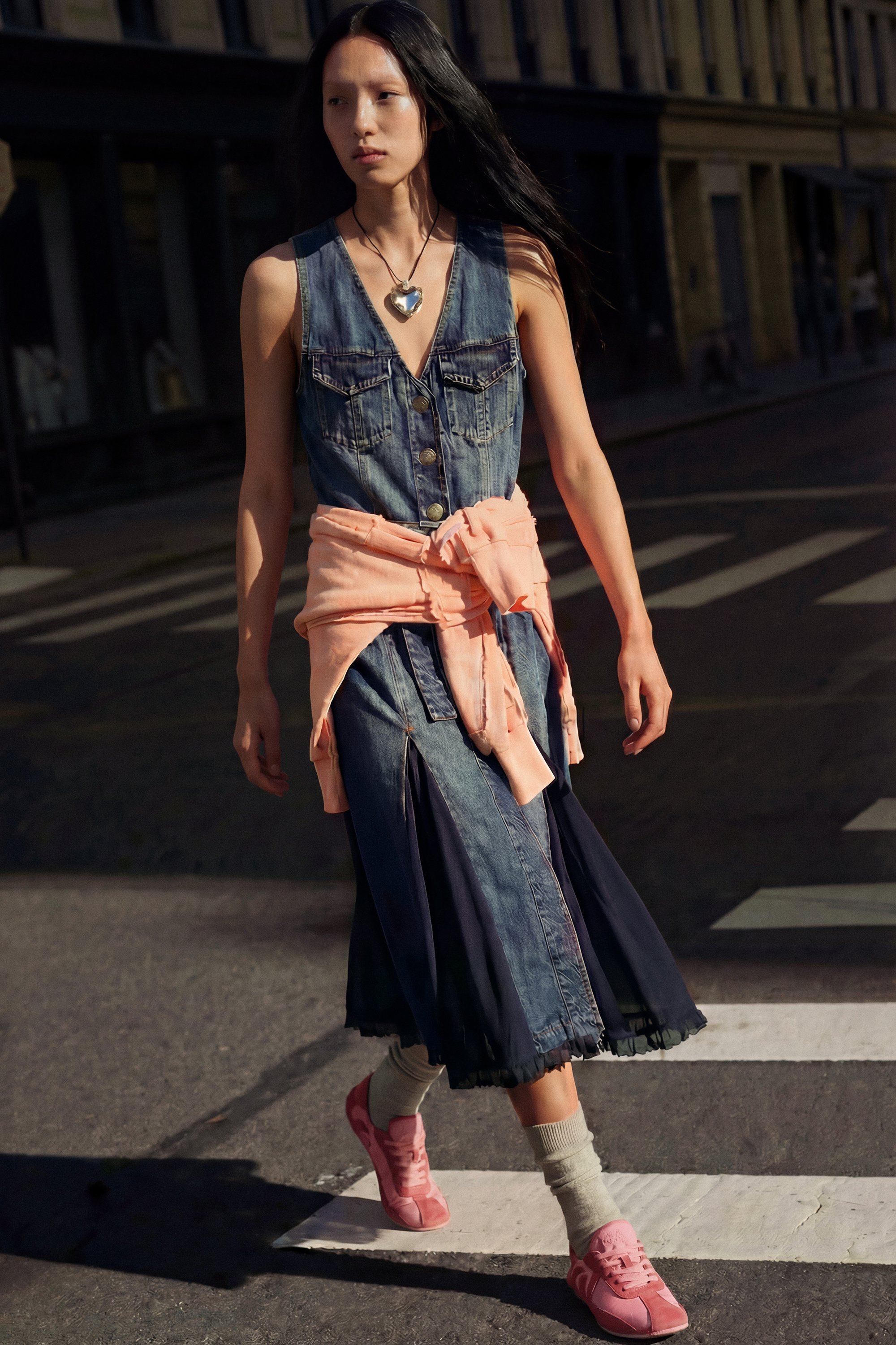 Robe midi col V  DESIGUAL Bleu