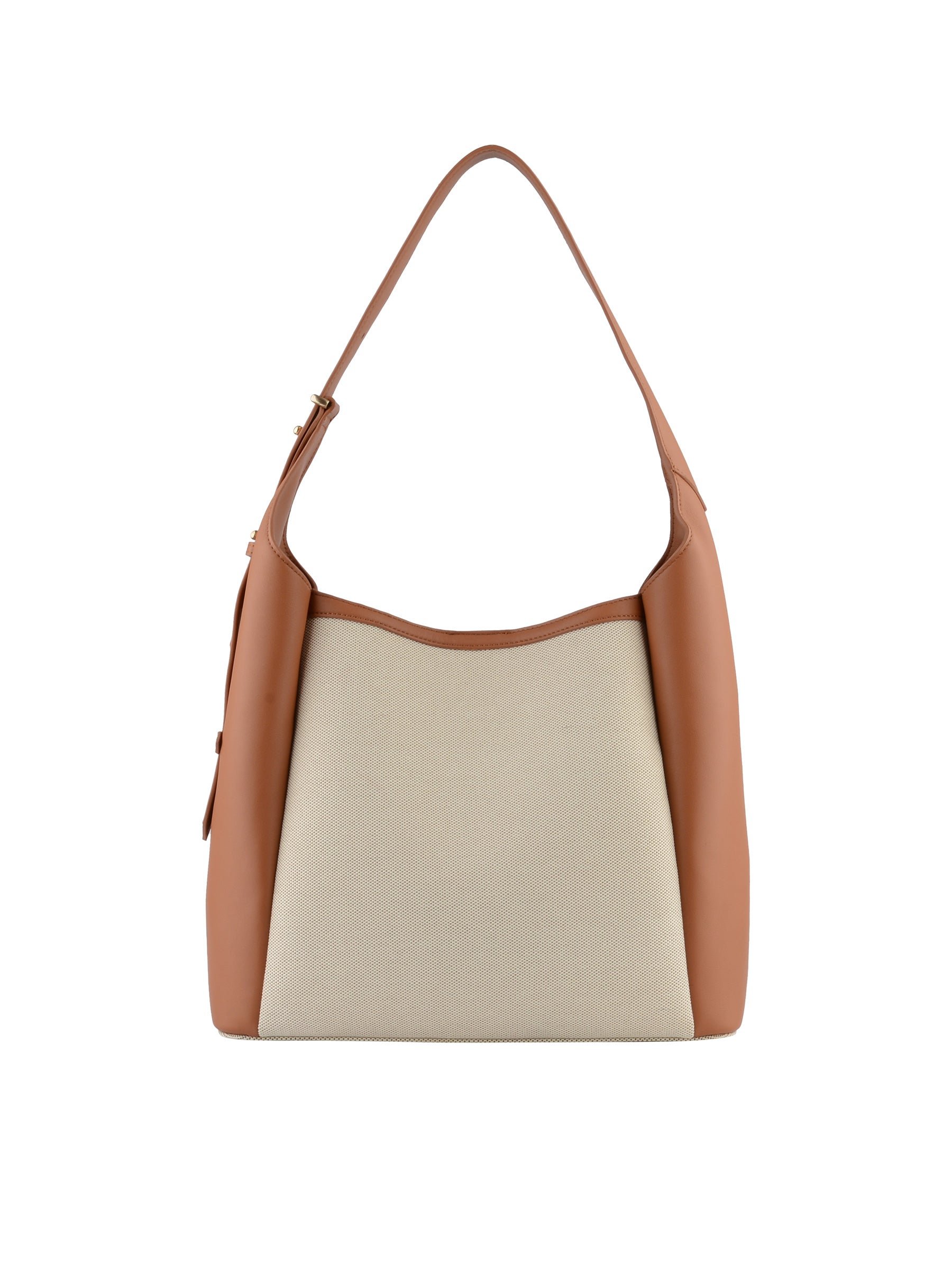 Shoulder bag in canvas trimmed with leather POURCHET