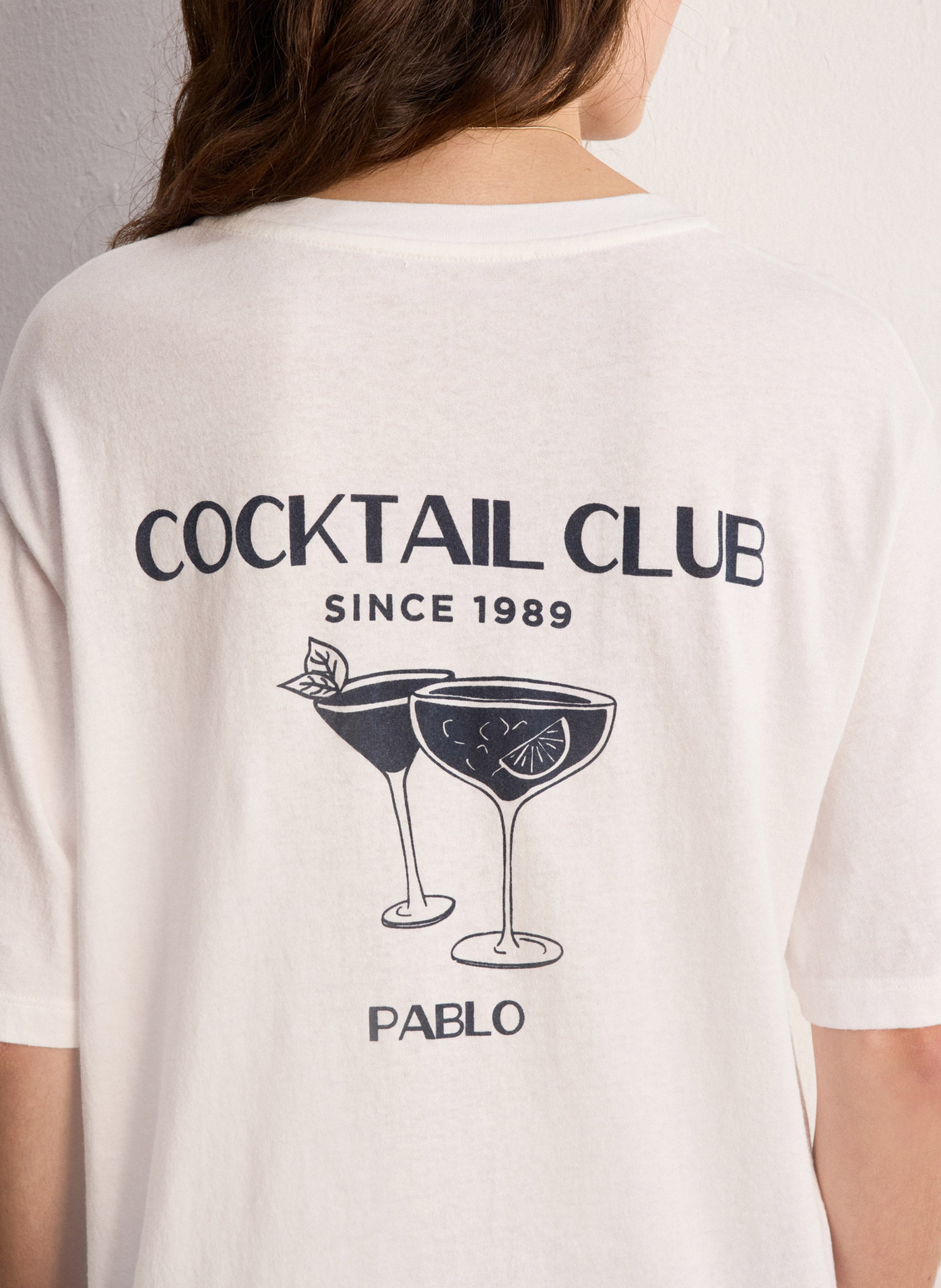 Einfarbiges Langarm-Top mit Rundhalsausschnitt PABLO Weiss