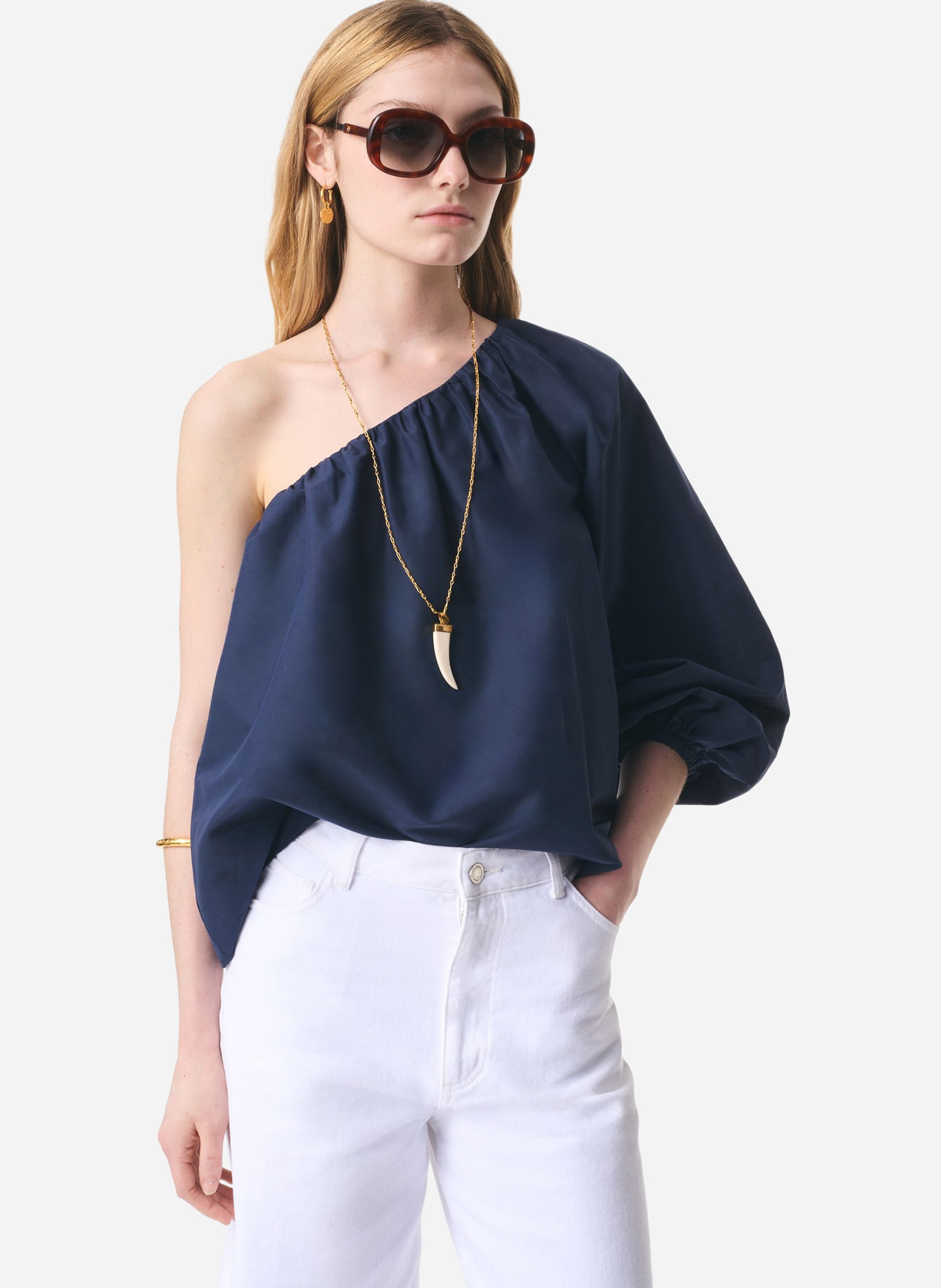 Blouse asymétrique ample unie VANESSA BRUNO Blue
