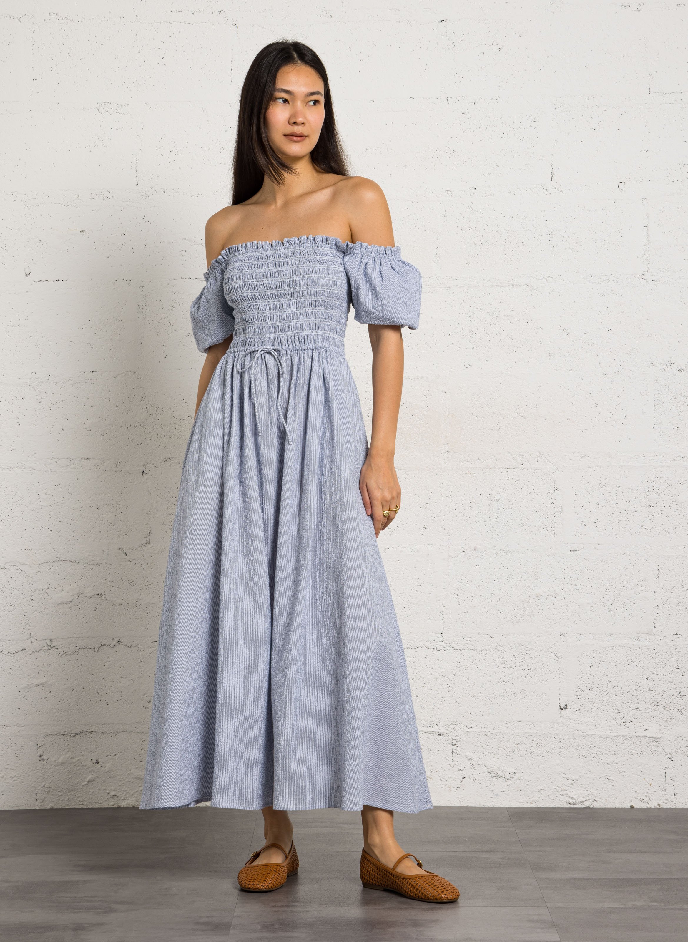 Lange, jurk - katoenblend THE NEW SOCIETY Blauw