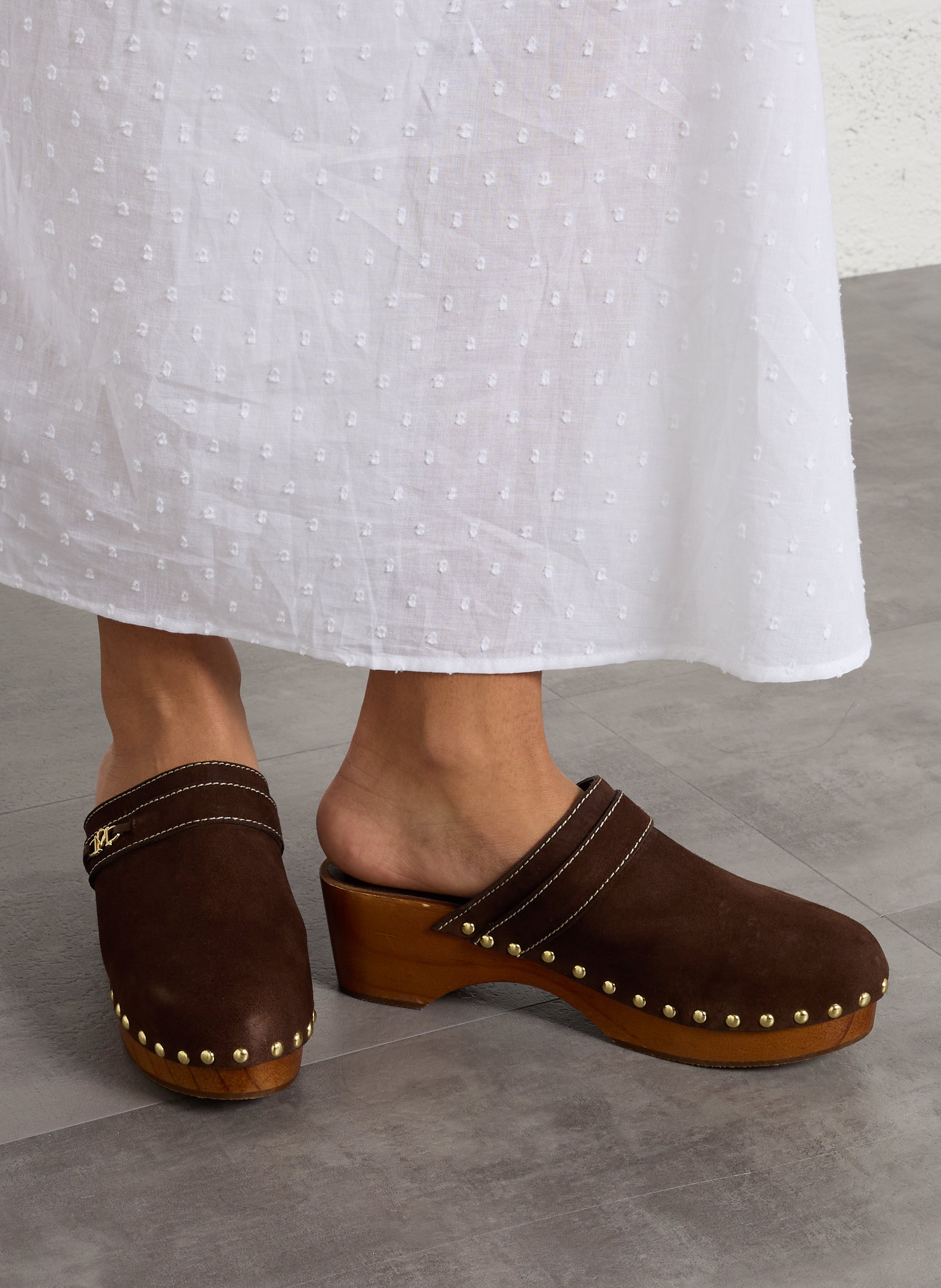 Leather clogs PETITE MENDIGOTE Brown