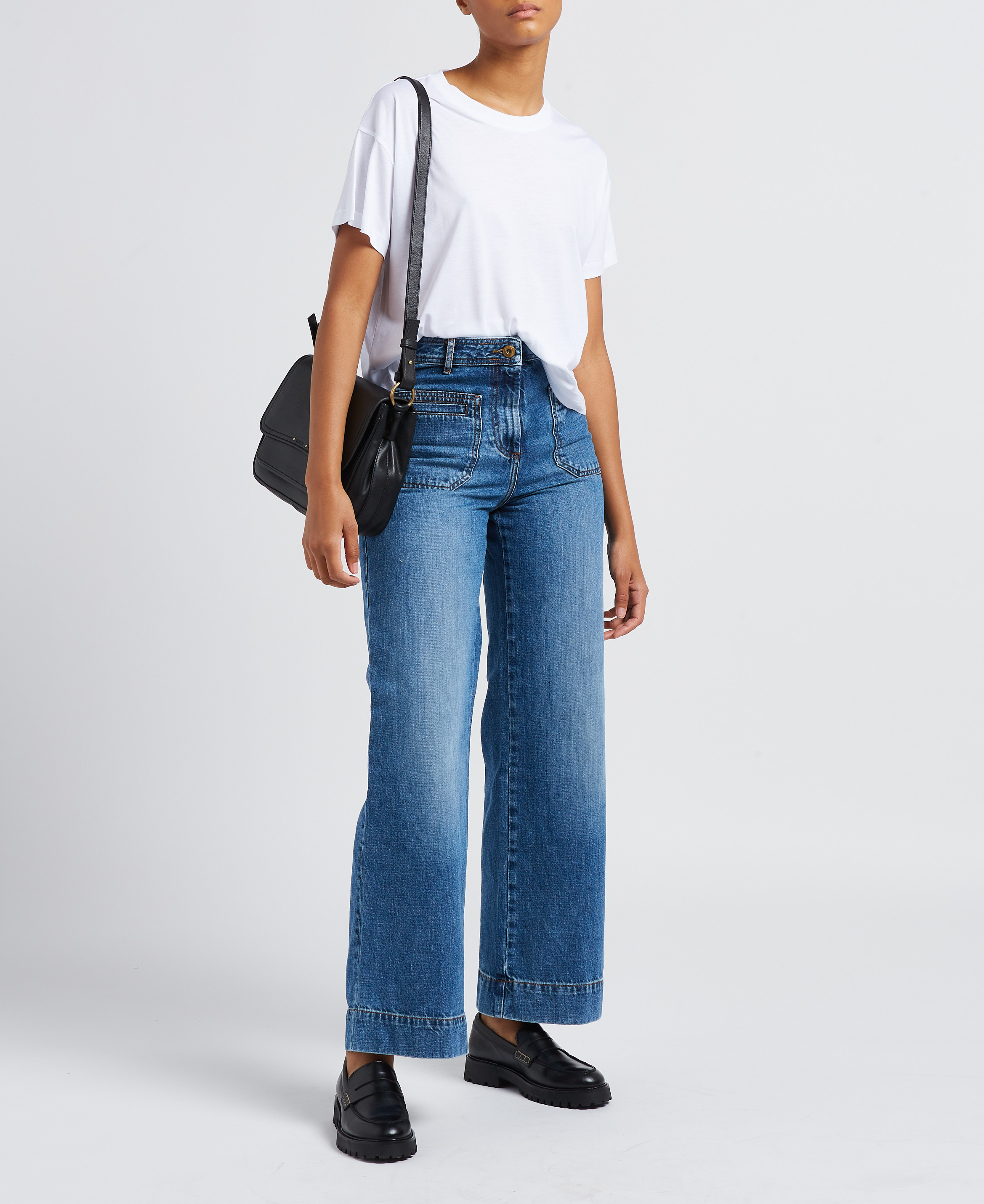 Oversize-T-Shirt mit Rundhalsausschnitt SESSUN Weiss