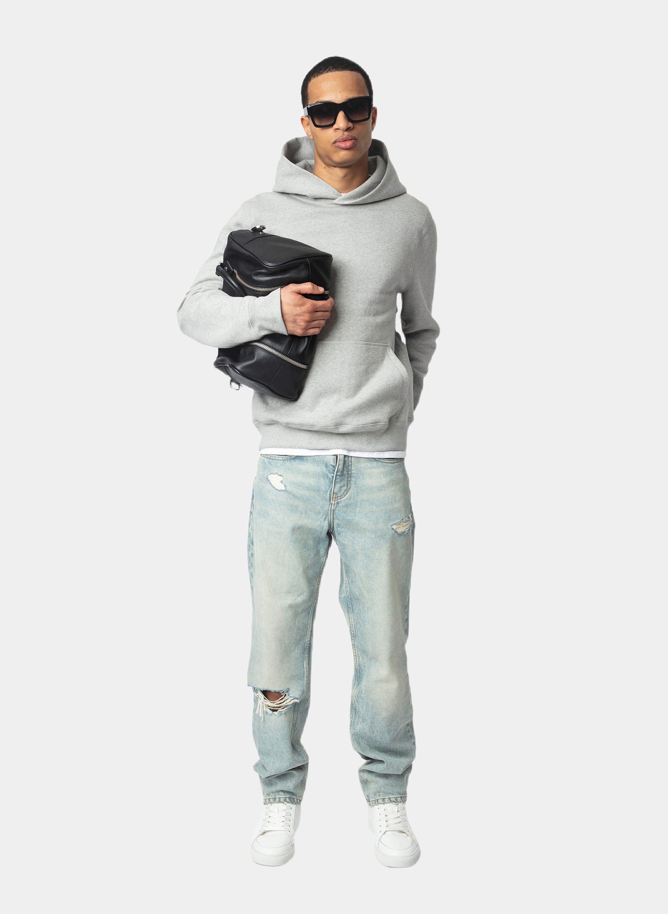 Sweat à capuche droit en coton ZADIG&VOLTAIRE Gris