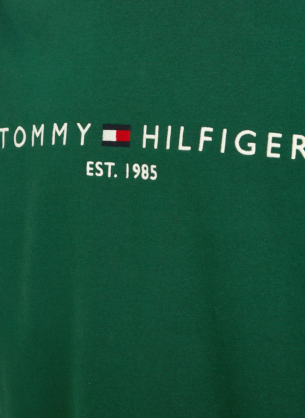 Sweat col rond regular-fit brodé en coton bio TOMMY HILFIGER Vert