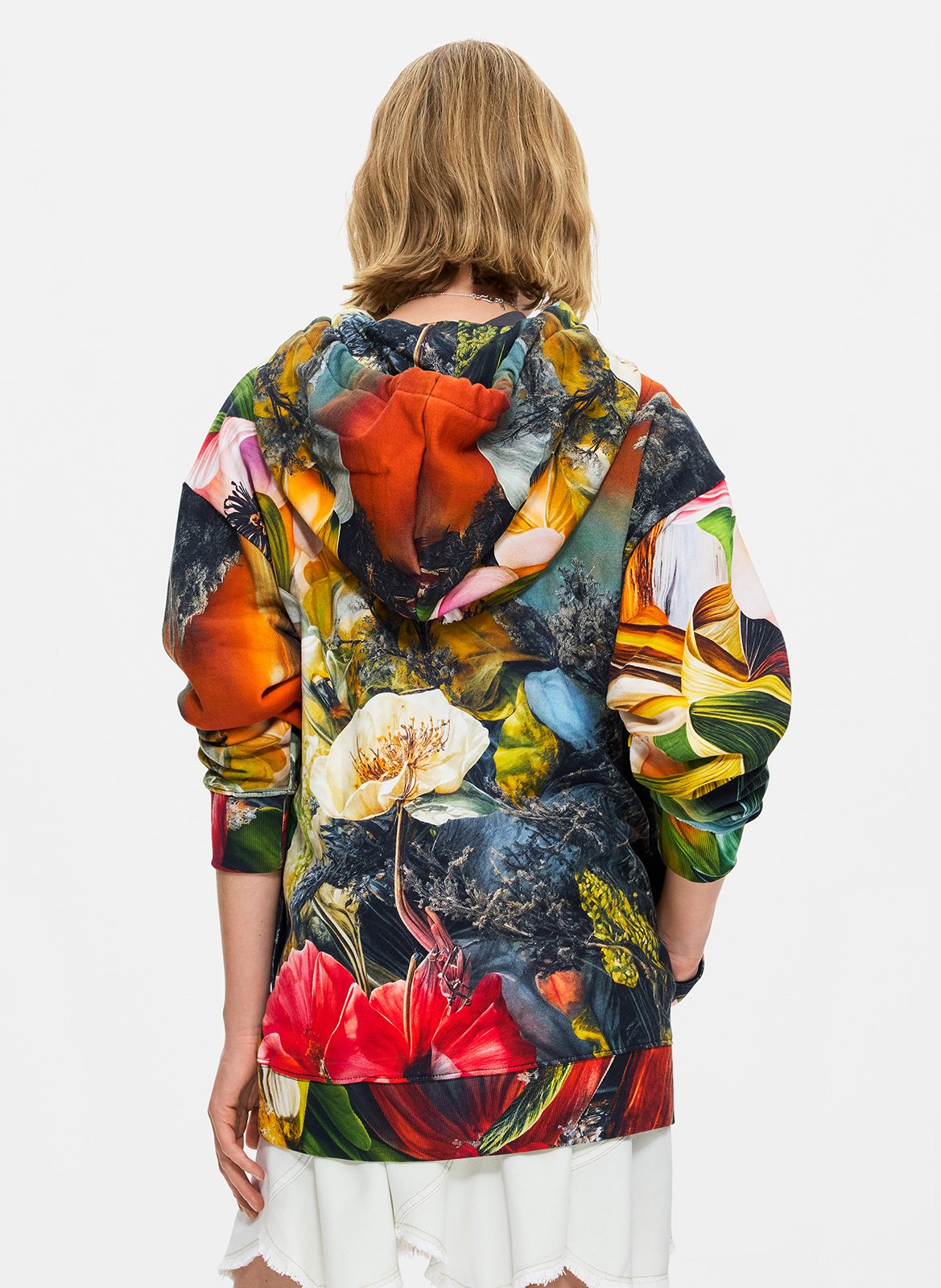 Oversized round neck cotton printed sweatshirt DESIGUAL Multicolored