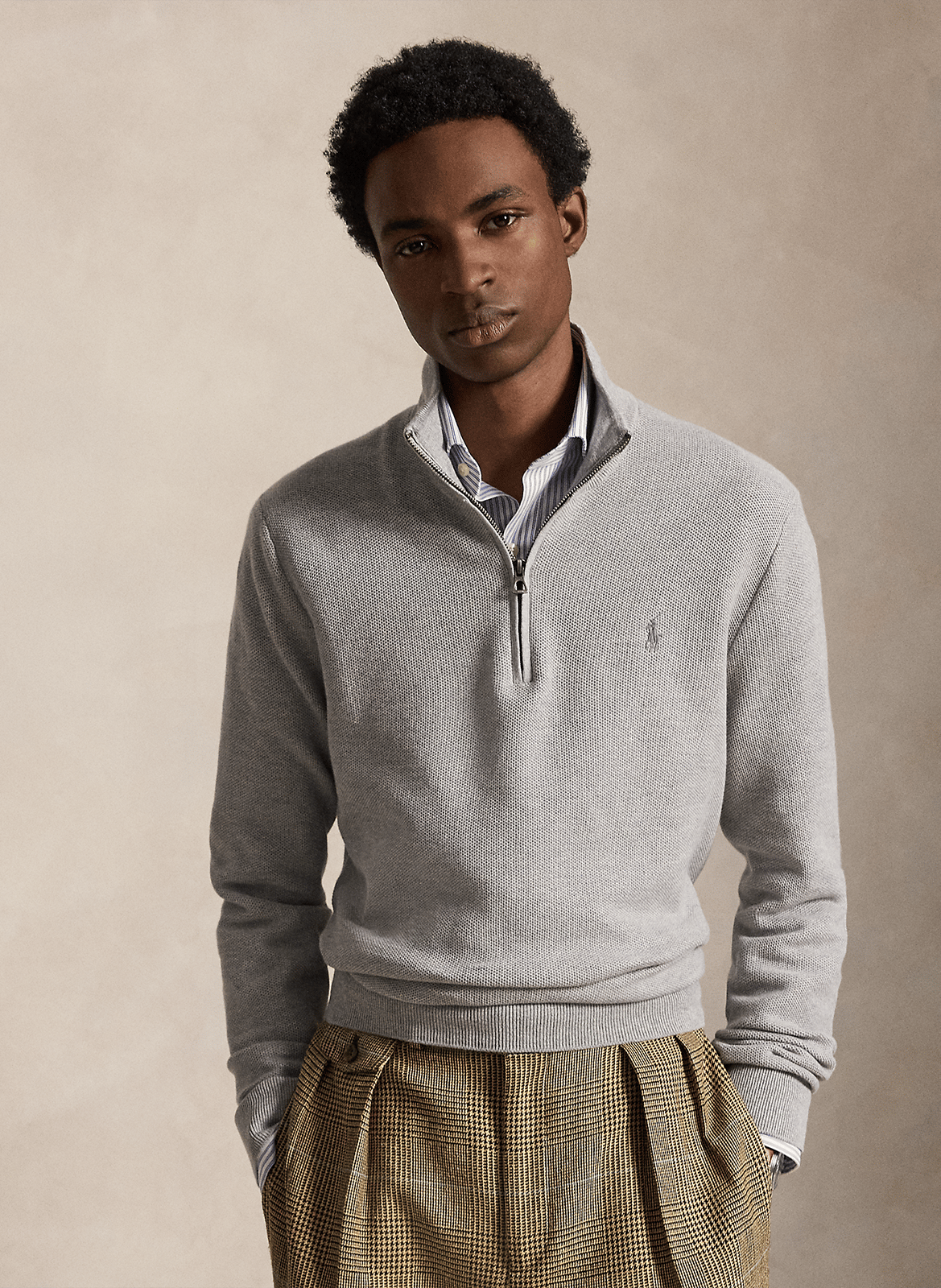 High-neck straight-cut cotton sweater POLO RALPH LAUREN