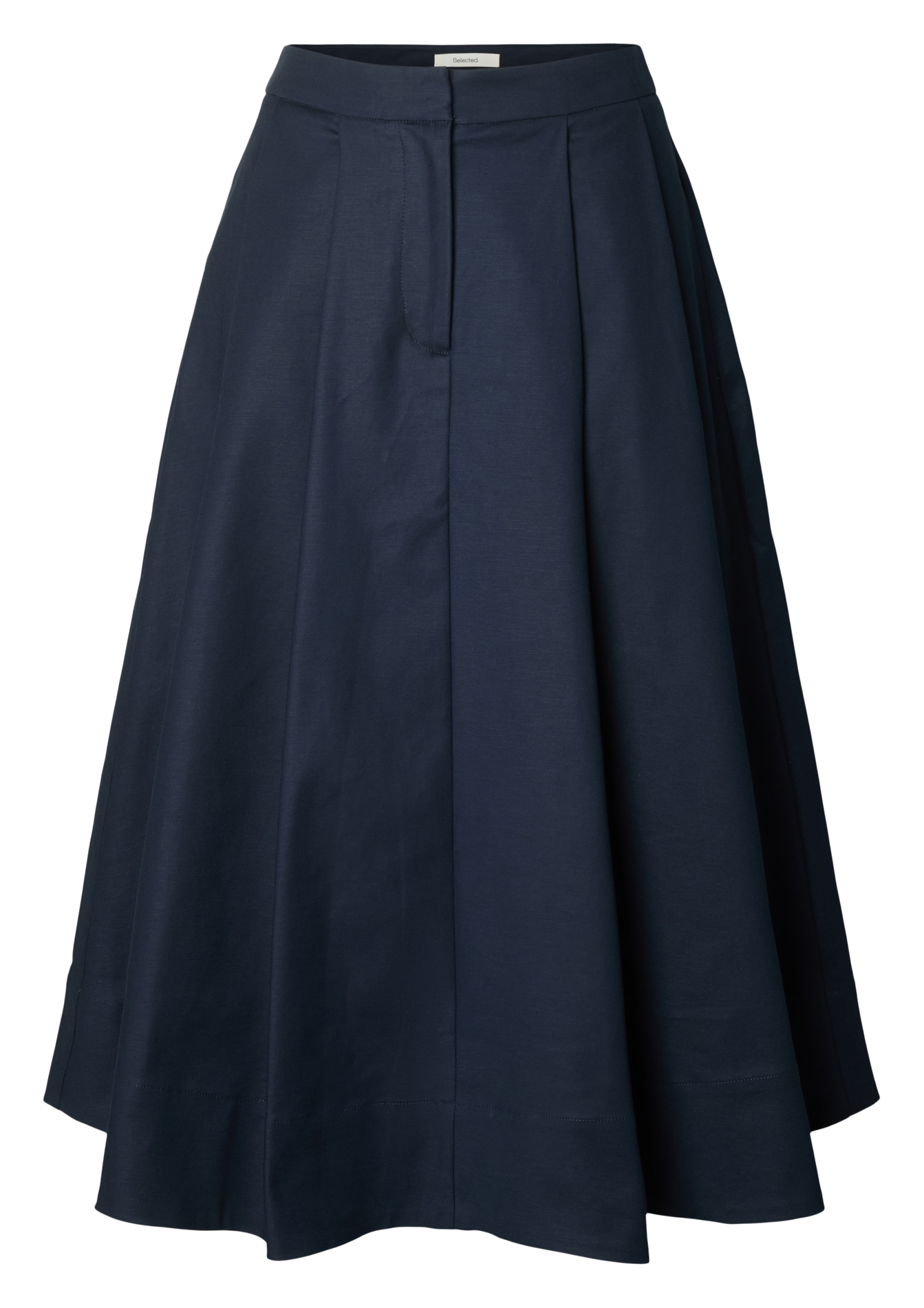Jupe midi évasée en coton bio mélangé SELECTED Bleu