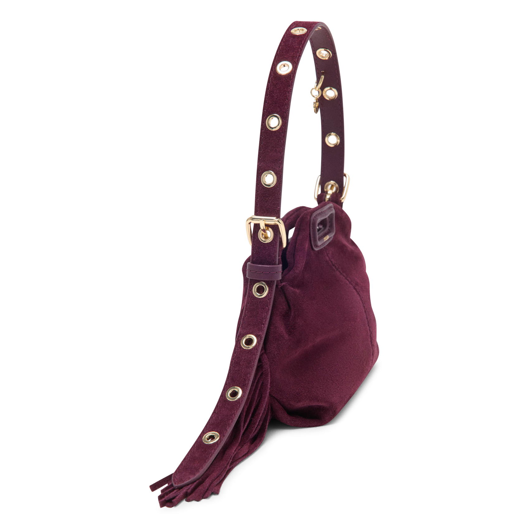 Leren schoudertas MAJE Violet