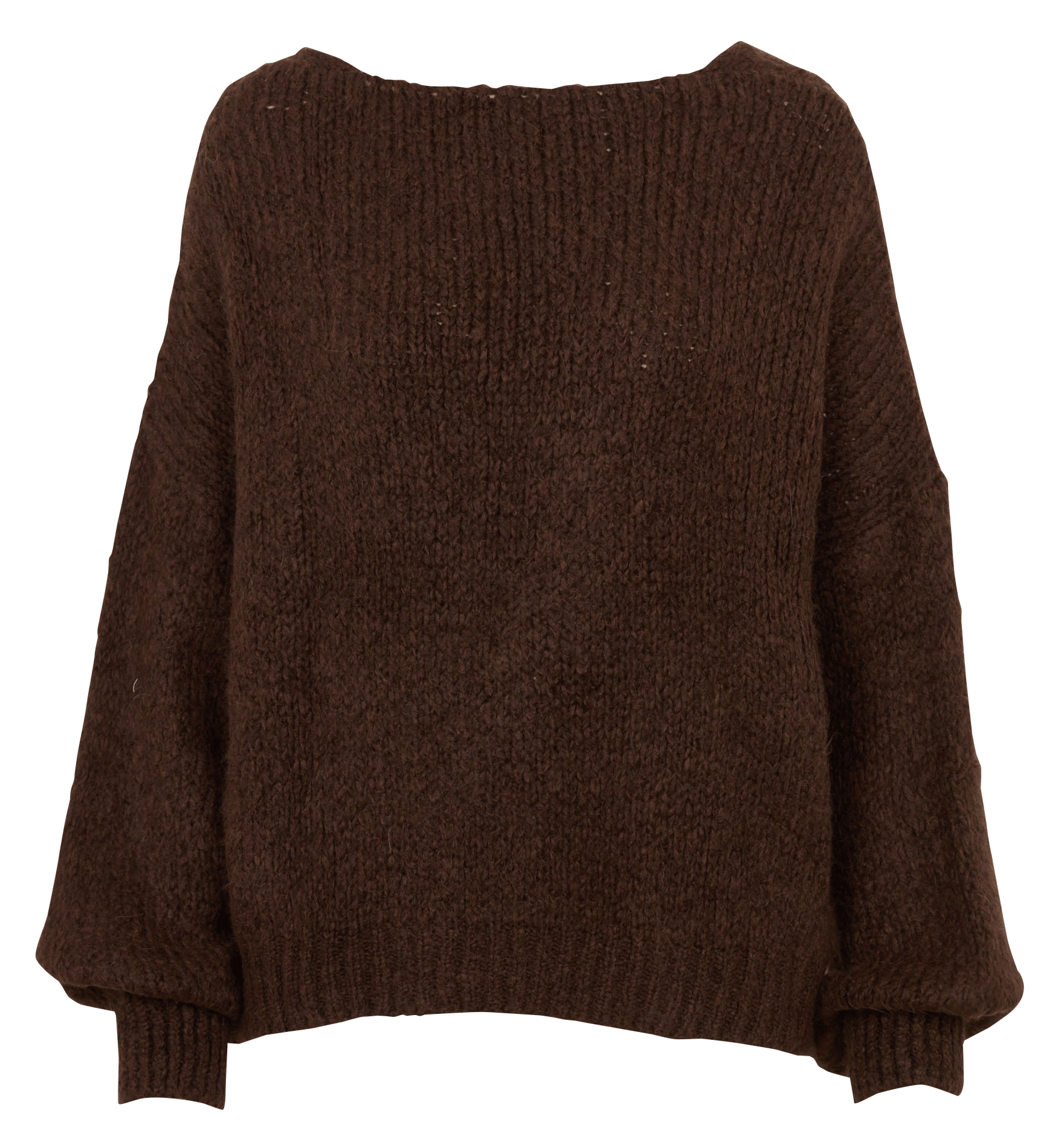 Oversized, gebreide trui met ronde hals PLEASE Bruin
