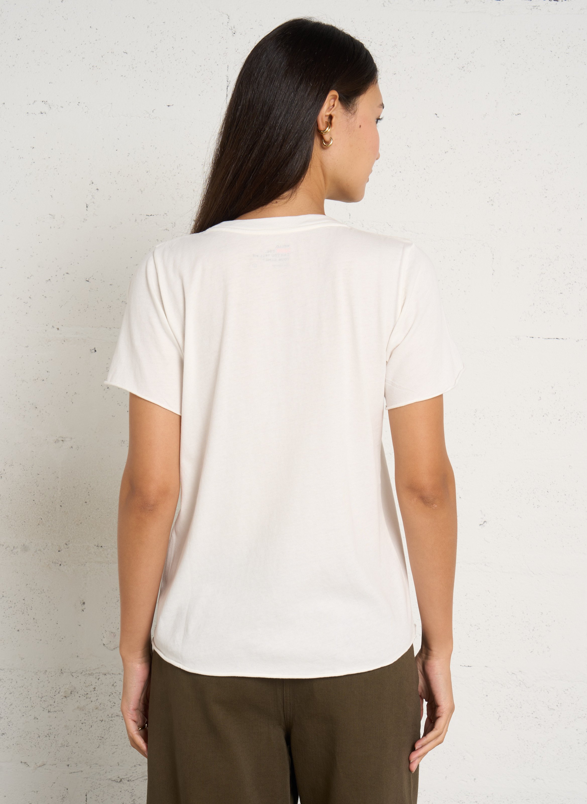 Tee-shirt à perles brodées en coton bio LEON & HARPER Blanc