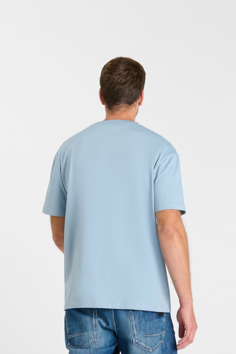 Printed round-neck T-shirt LE TEMPS DES CERISES Blue