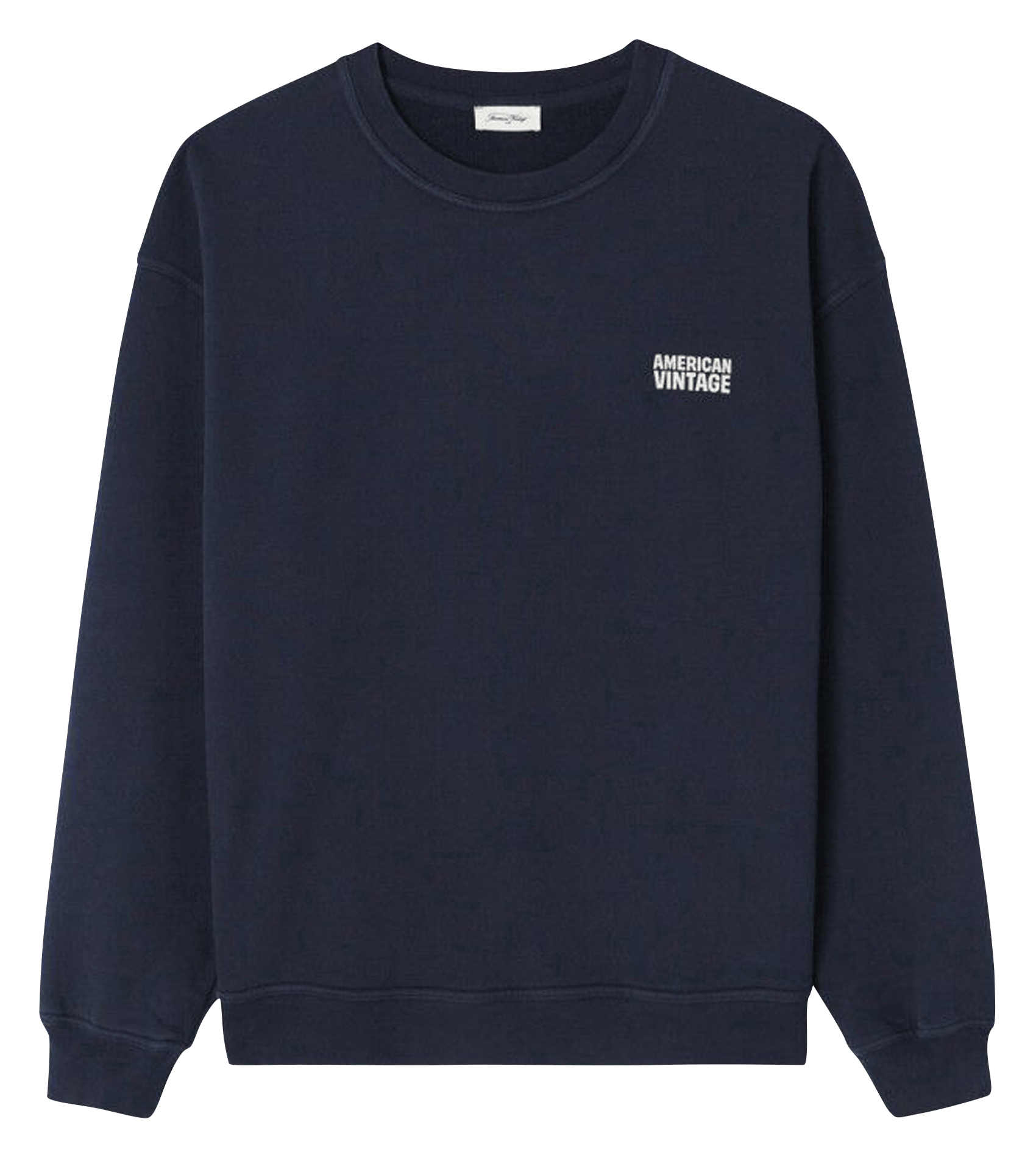 Straight-cut cotton round-neck sweater AMERICAN VINTAGE
