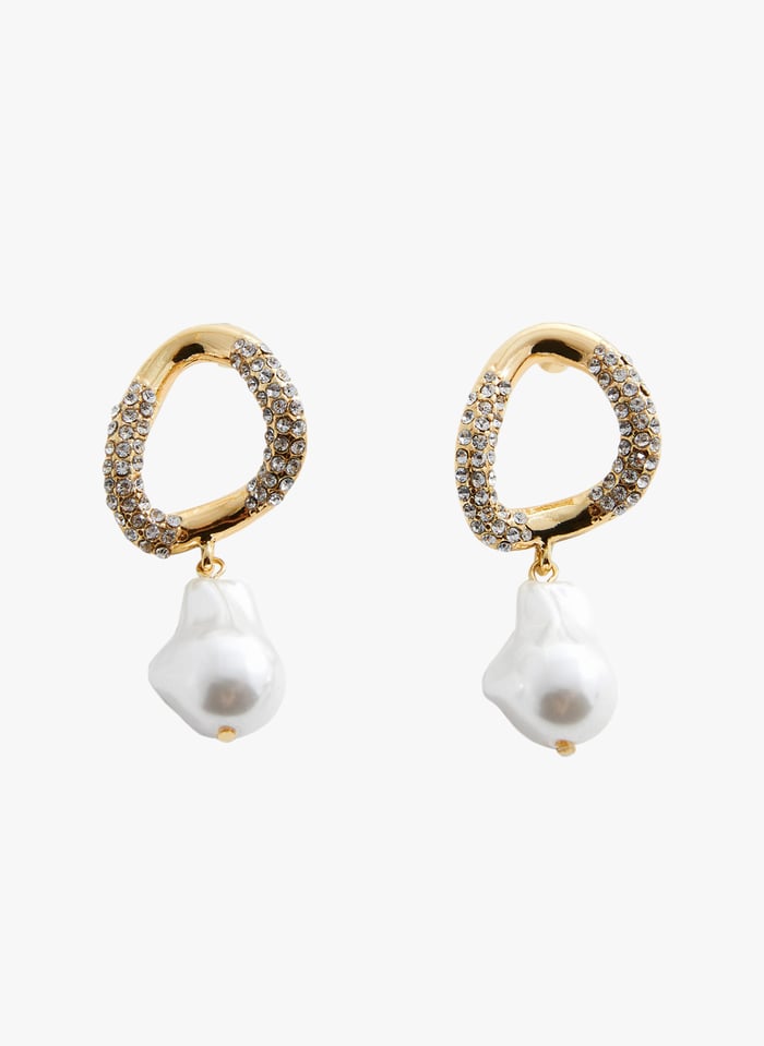 Mango pearl hot sale hoop earrings