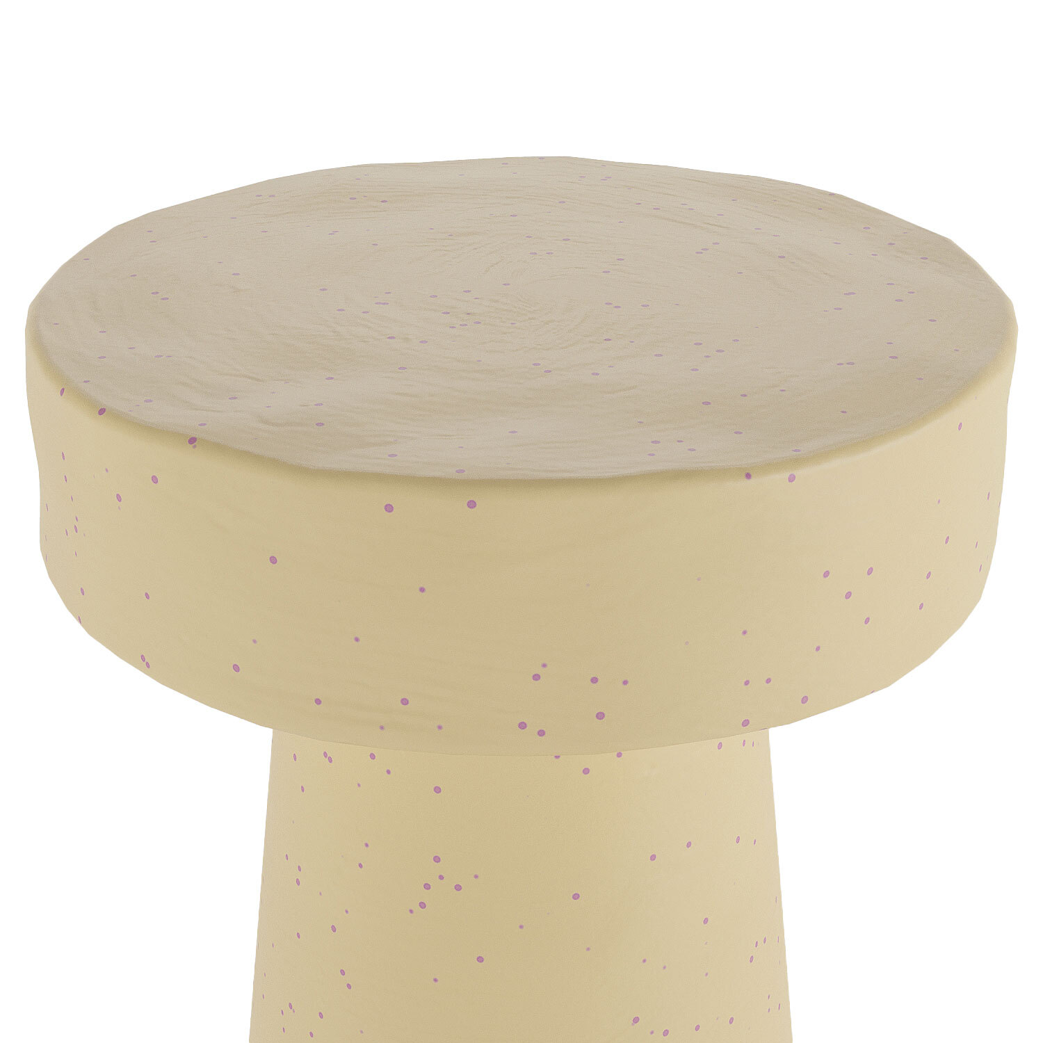 Small round designer side table in speckled magnesia POTIRON PARIS Beige