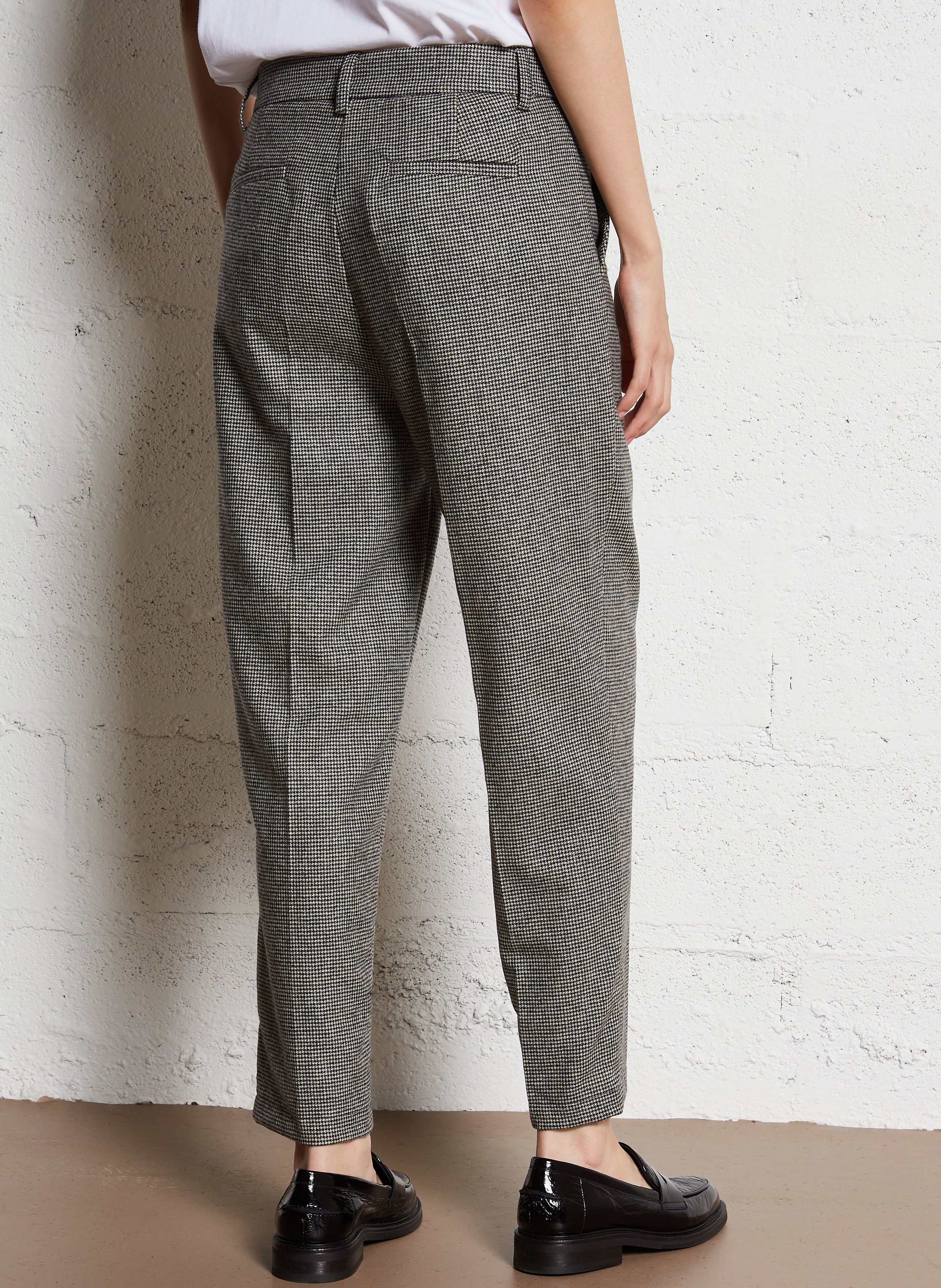 Pantalon droit en laine mélangée BELLEPIECE Noir