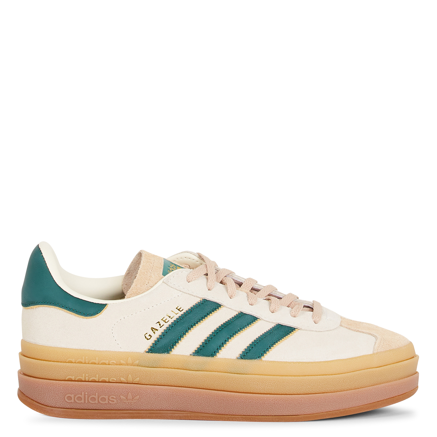 Baskets basses compensées en cuir ADIDAS Vert