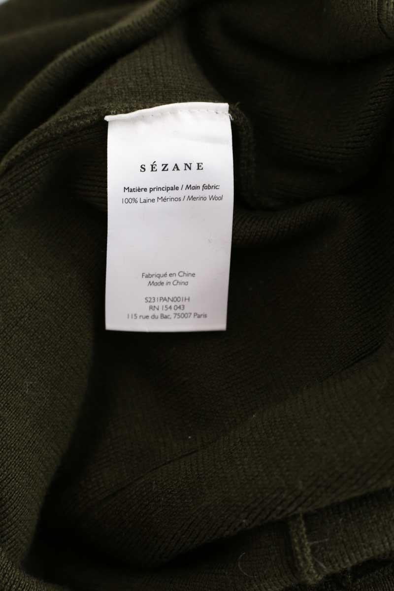 Bandol straight woollen trousers SEZANE - Seconde main Khaki
