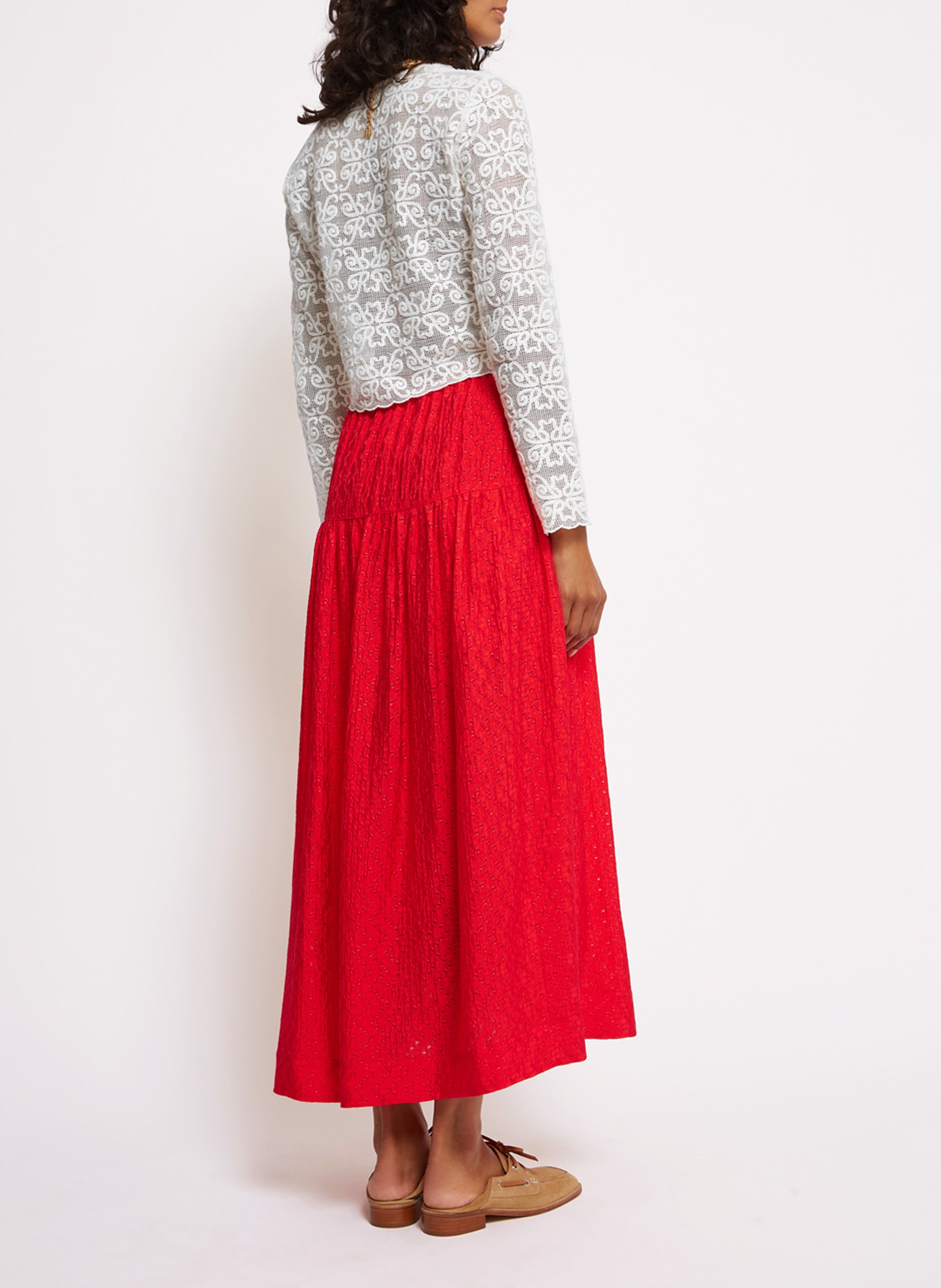 Jupe midi évasée ROSEANNA Rouge