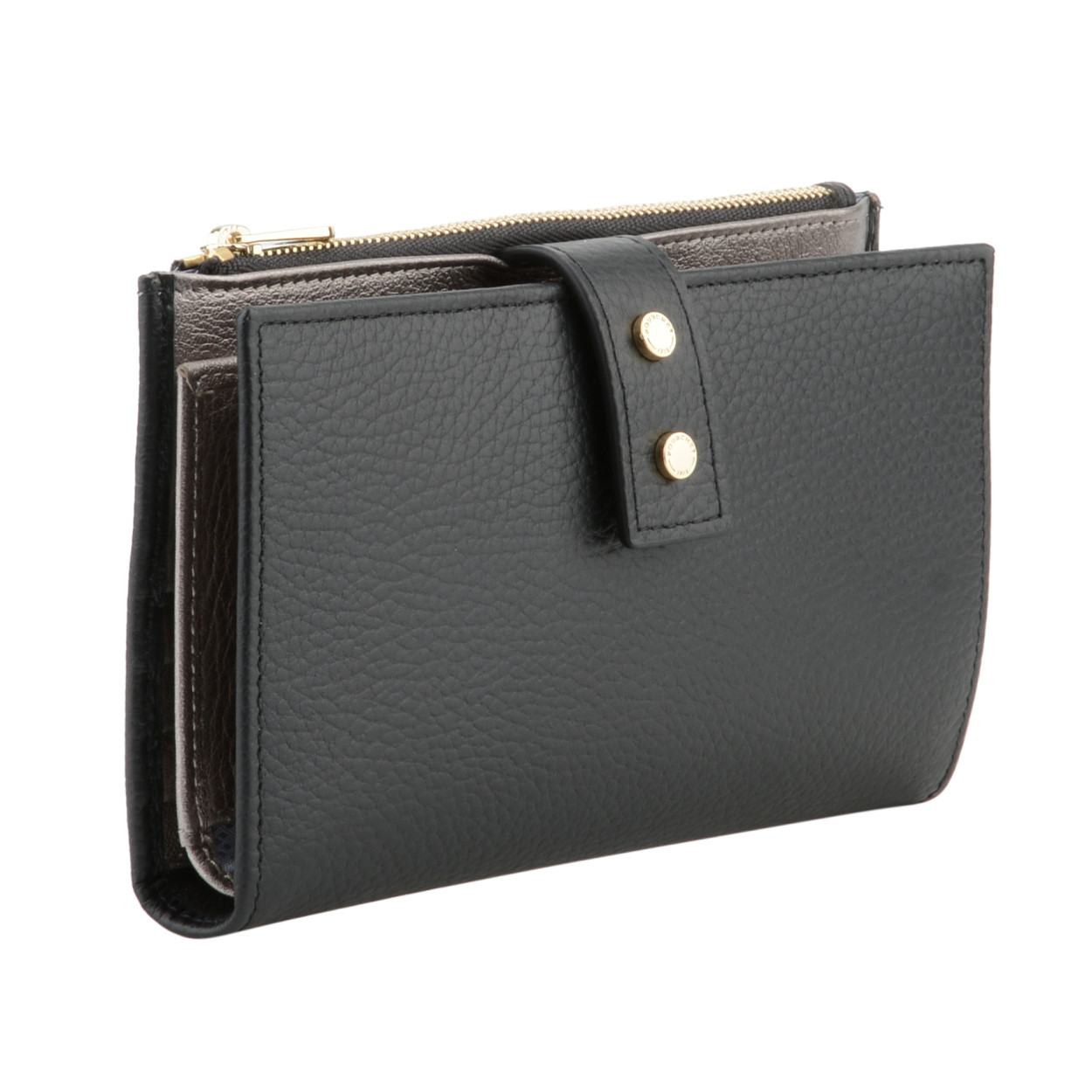 Leather multi-compartment wallet POURCHET Black
