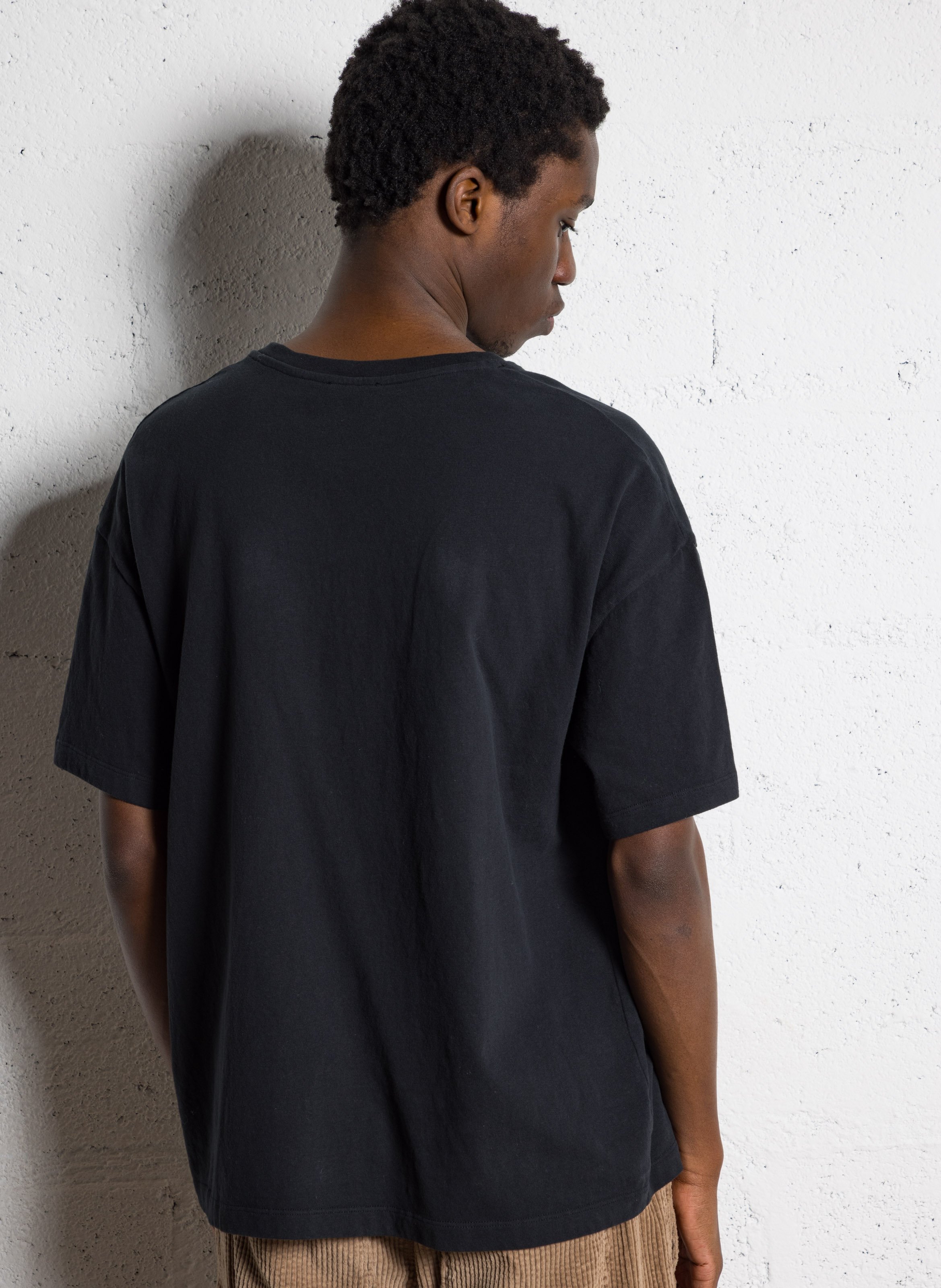 Tee-shirt droit col rond sérigraphié en coton AMERICAN VINTAGE Noir