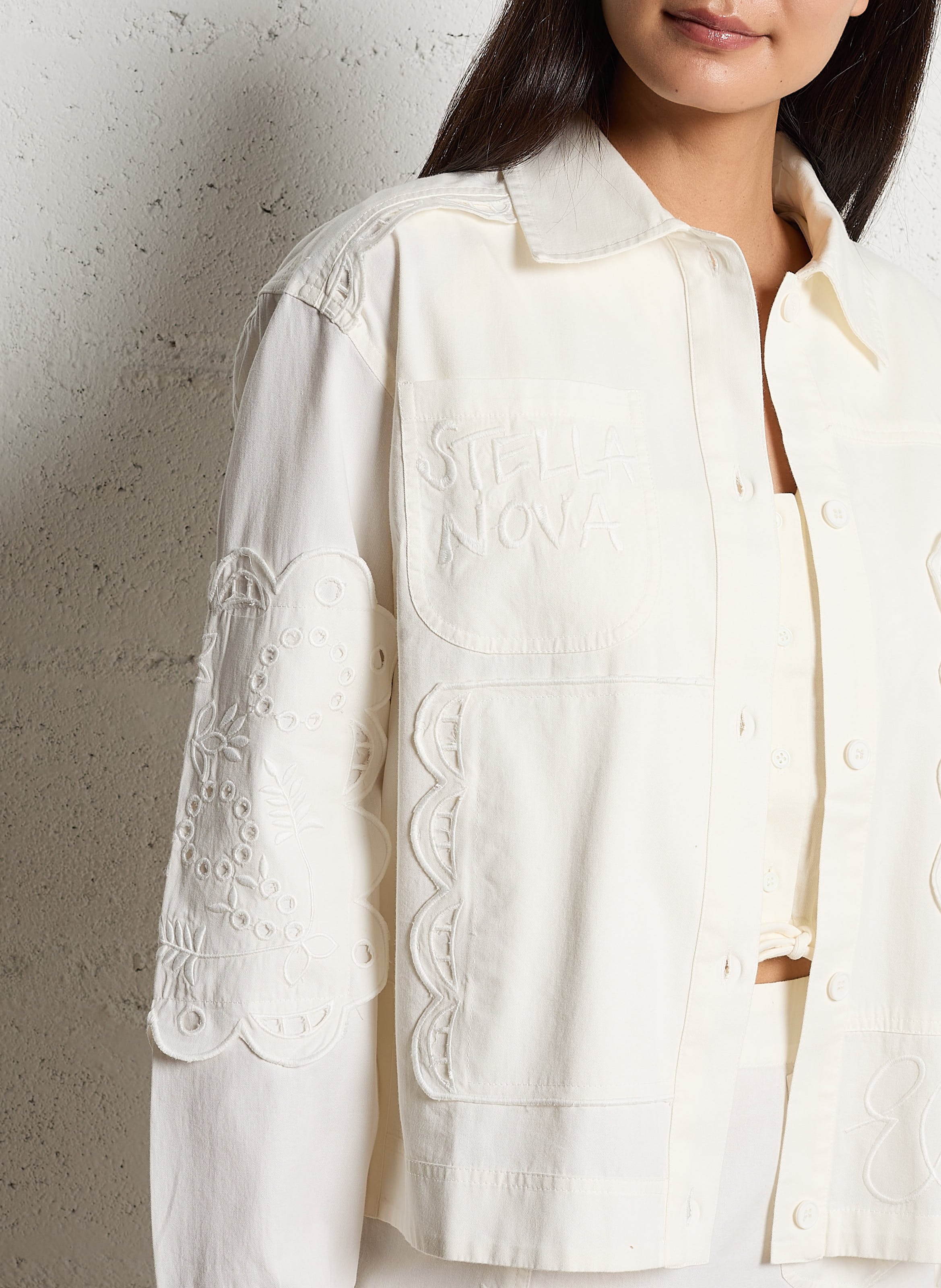 Capri - Einfarbige Oversize-Bluse STELLA NOVA Weiss