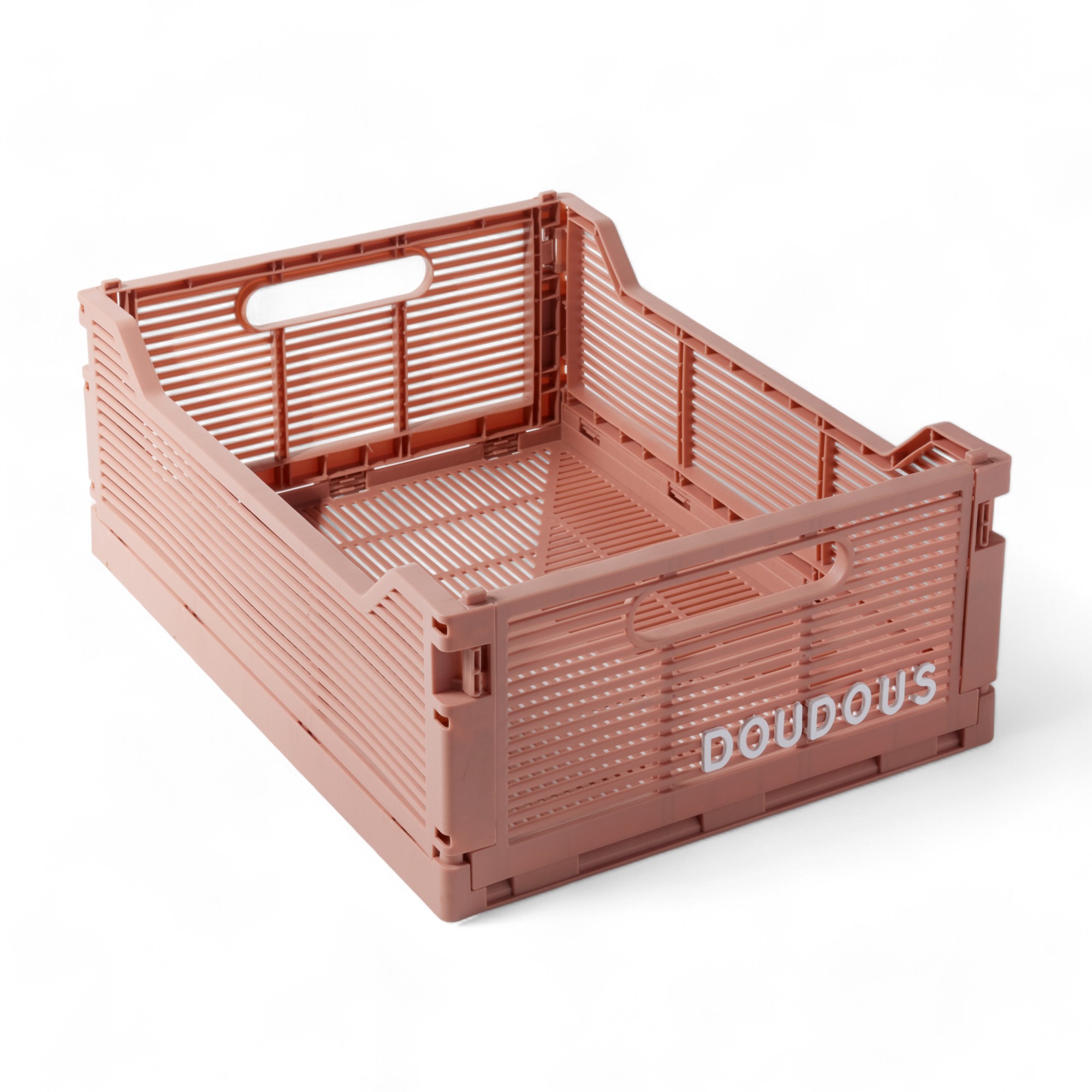 Folding plastic crate FACTORY Pink