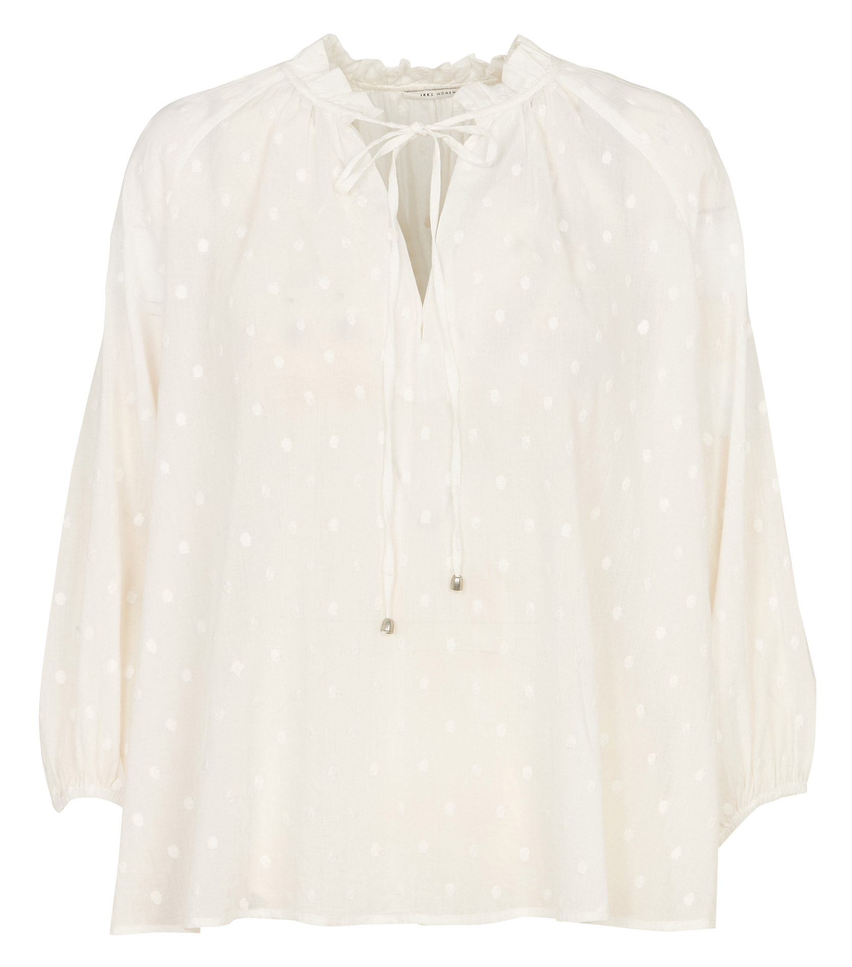 Oversize Baumwollbluse mit Muster IKKS Weiss